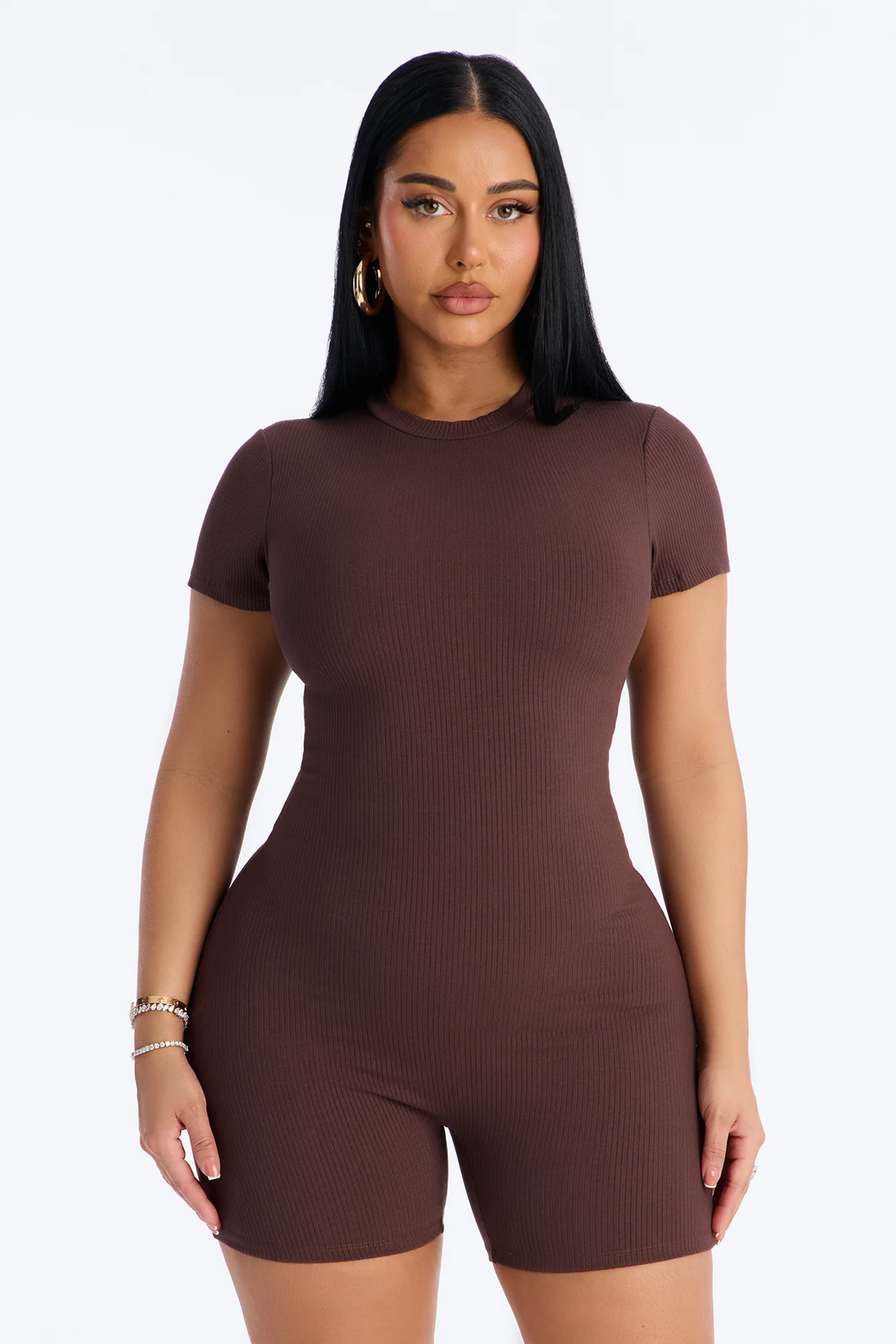 Malia Snatched Romper - Chocolate