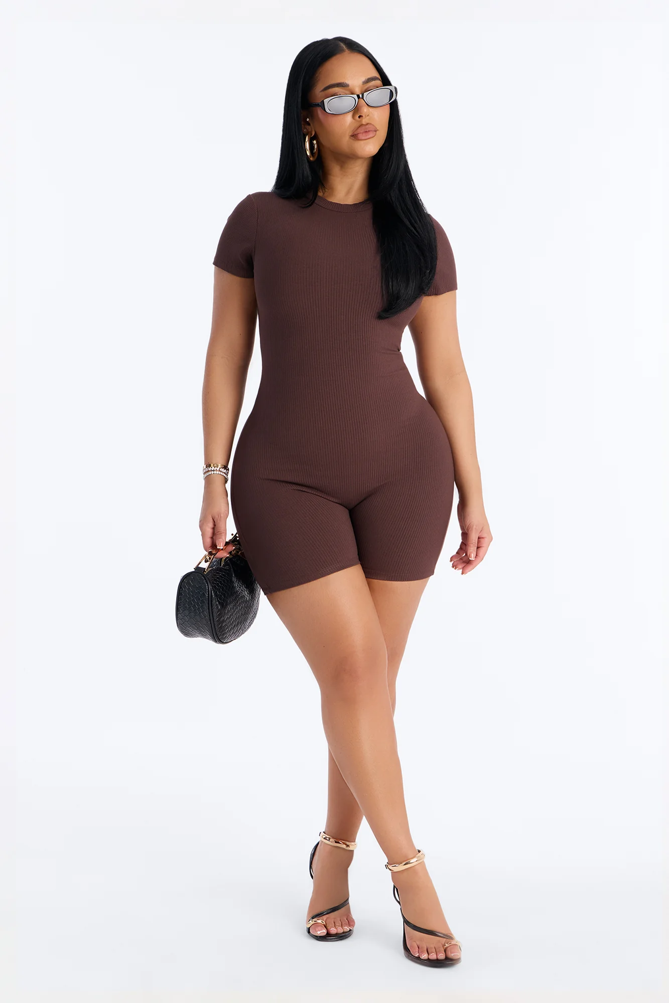 Malia Snatched Romper - Chocolate - Image 2