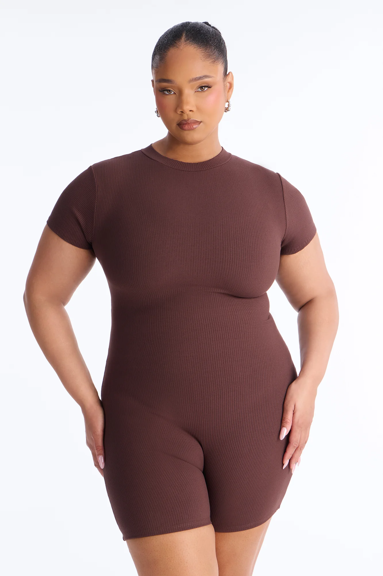 Malia Snatched Romper - Chocolate - Image 4