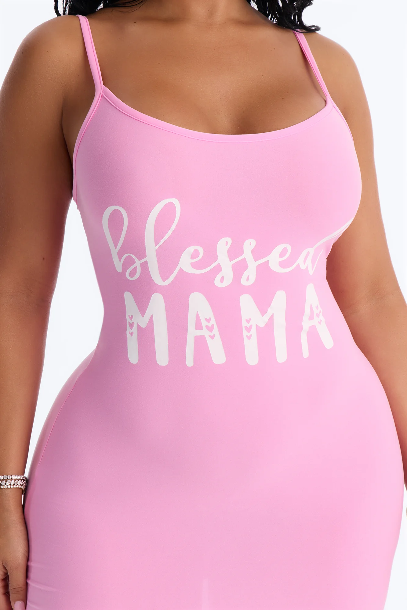 Mama Is Blessed PJ Sleep Dress - Pink/combo - Image 2