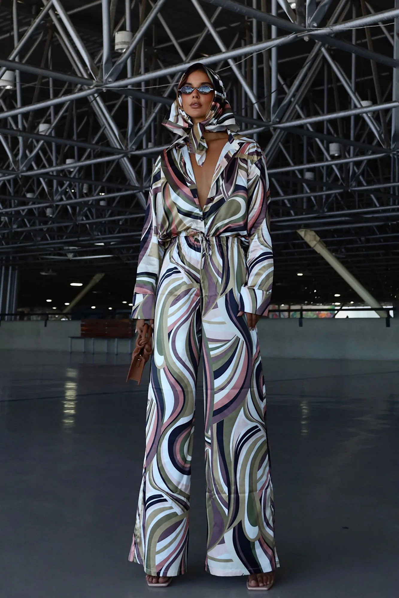 Marbella Satin 3 Piece Set - Olive/combo - Image 5