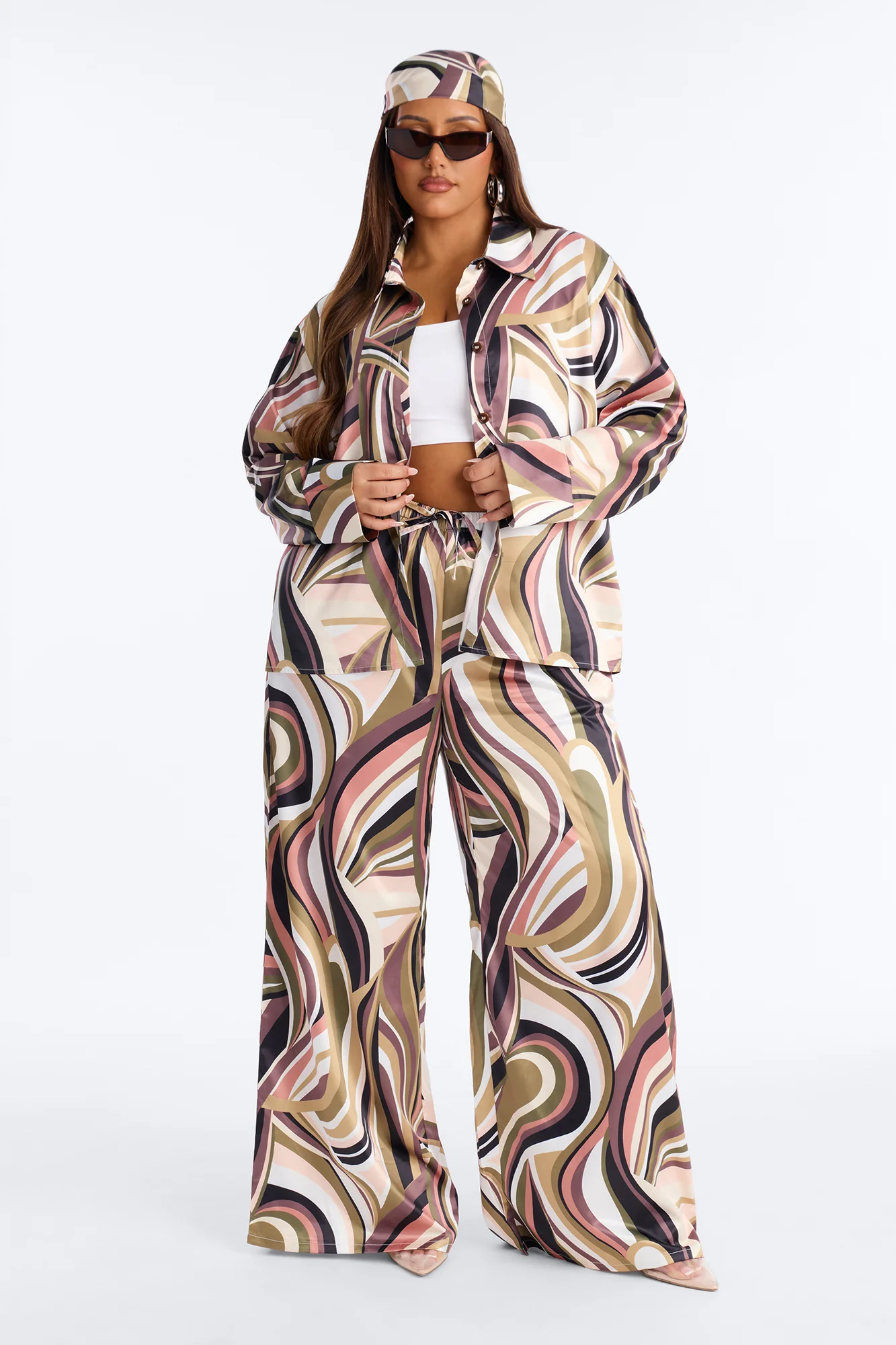 Marbella Satin 3 Piece Set - Olive/combo - Image 6