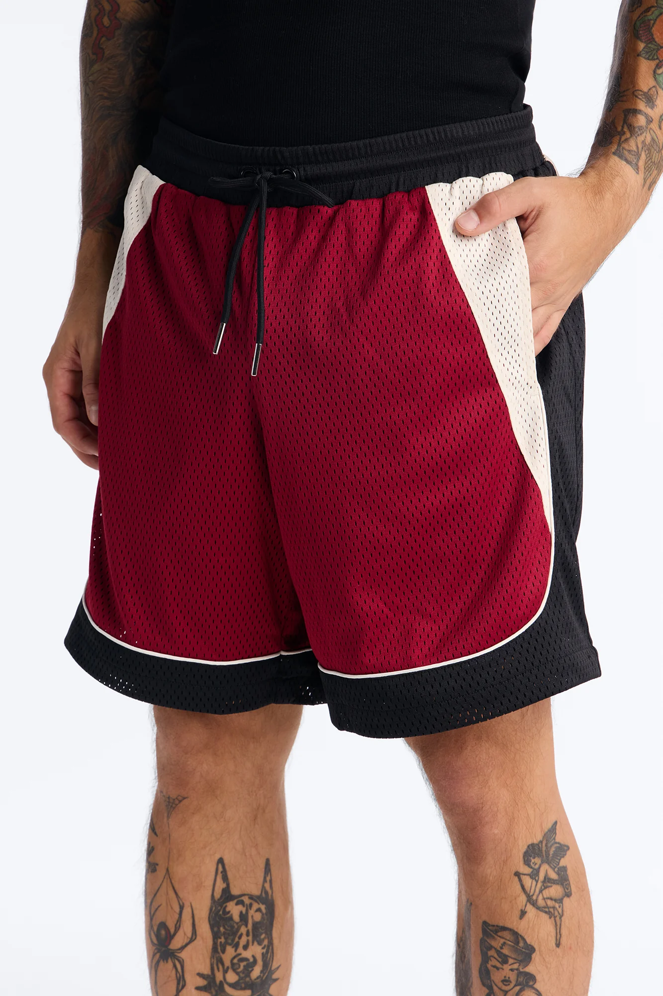 Marcello Relaxed Mesh Short - Red/combo