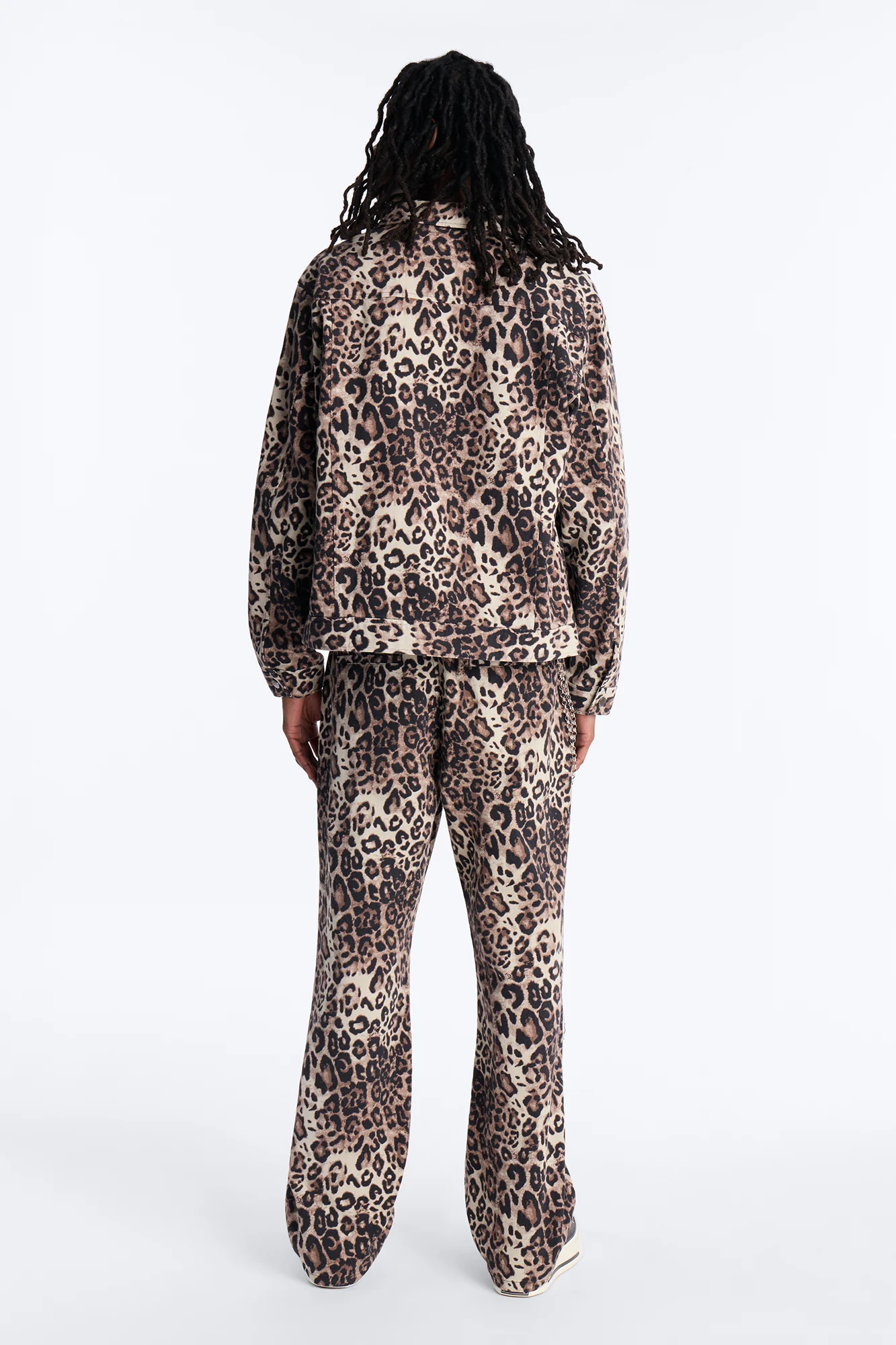 Marcy Wild Leopard Print Trucker Jacket - Brown - Image 4
