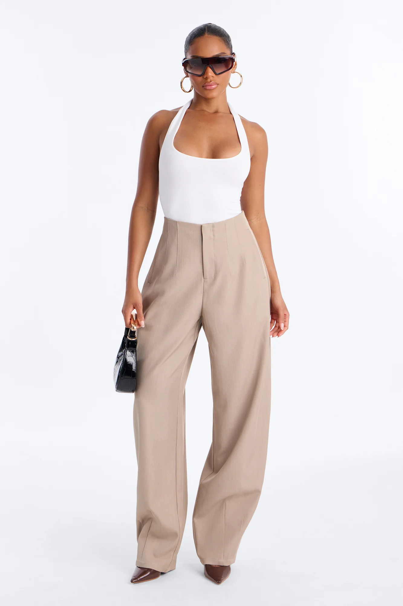 Margaret Barrel Trouser Pants 32″ - Stone