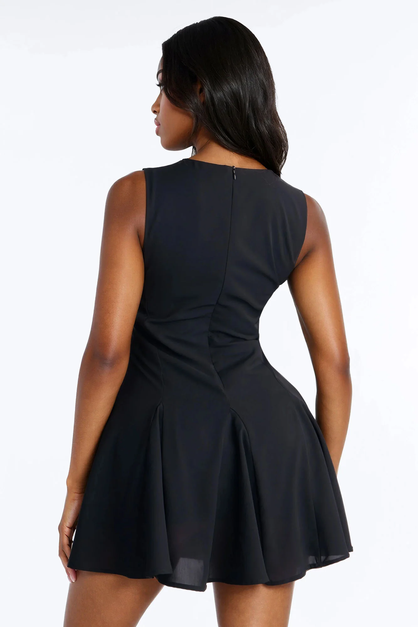 Margaret Sleeveless Mini Dress - Black - Image 4