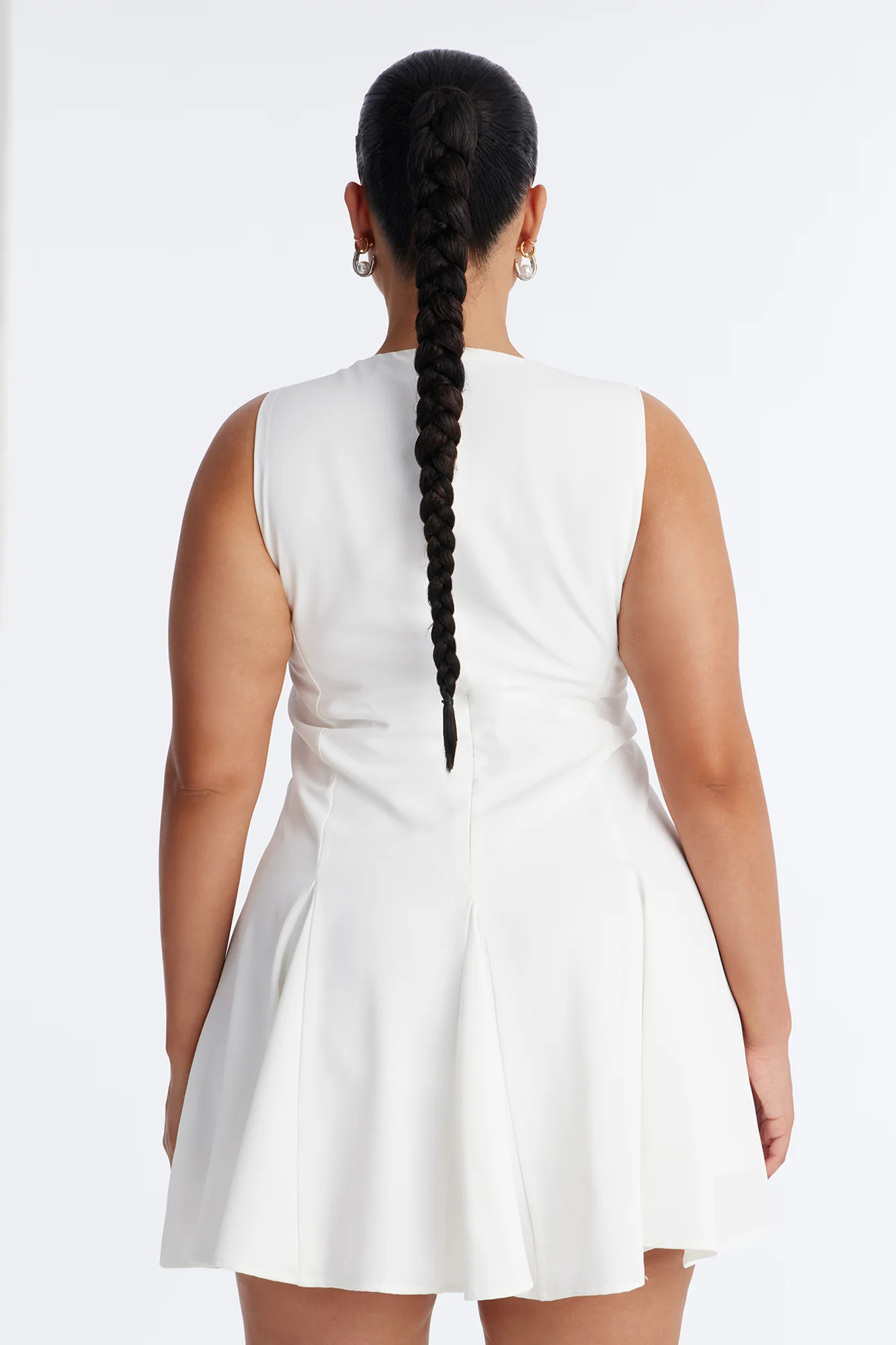 Margaret Sleeveless Mini Dress - White - Image 8