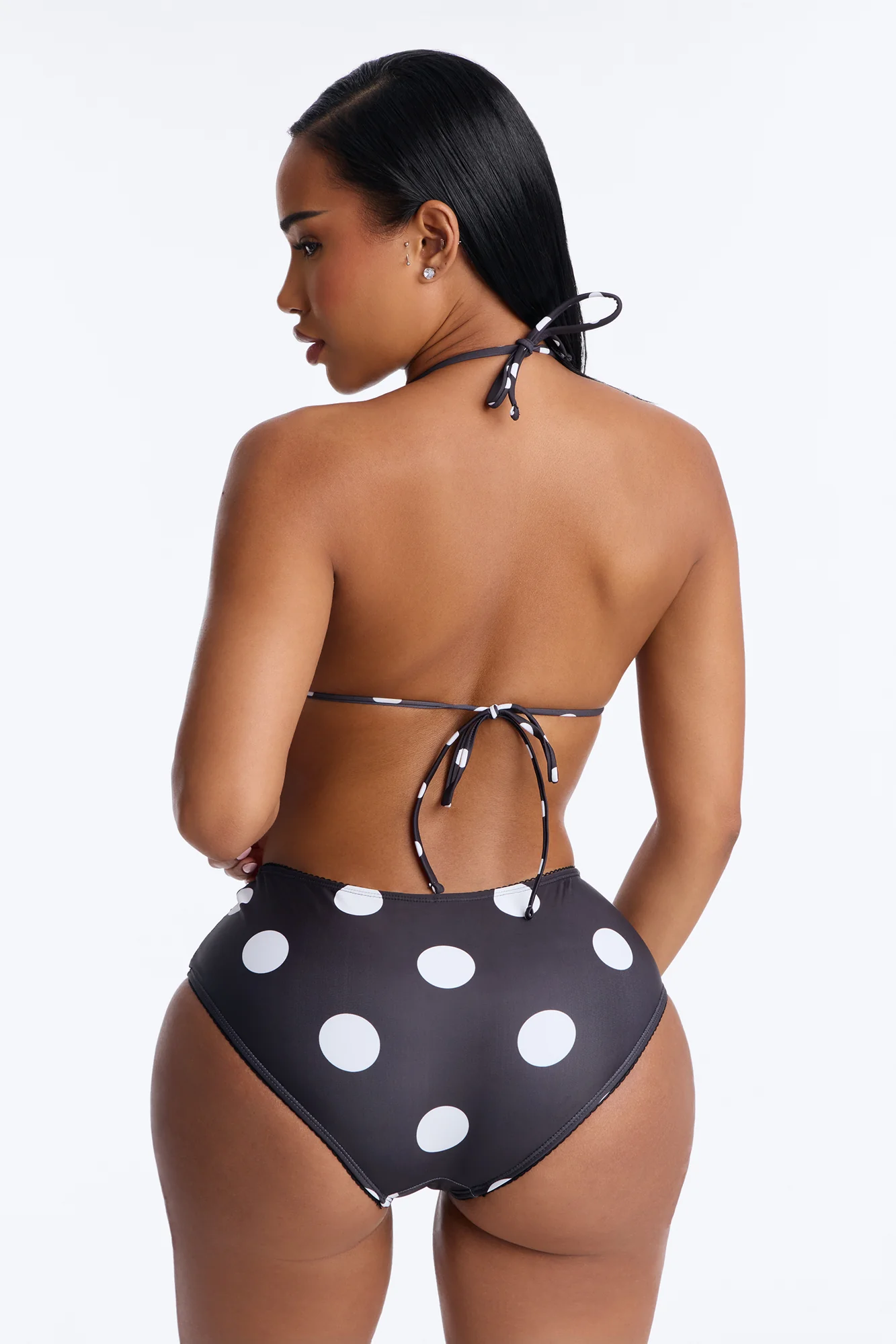 Margo Polka Dot Micro Triangle & Boyshort 2 Piece Bikini - Black/White - Image 4