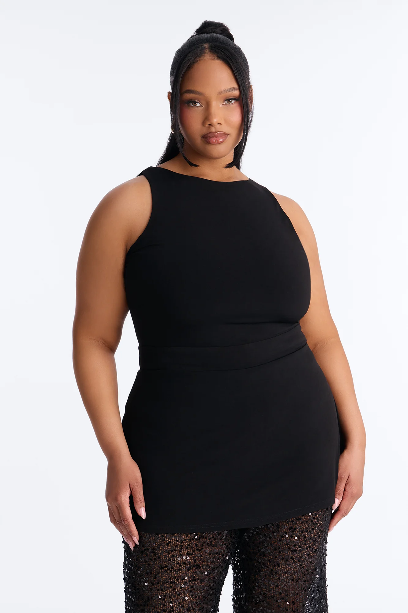 Mari Knit Sequin Jumpsuit - Black - Image 6