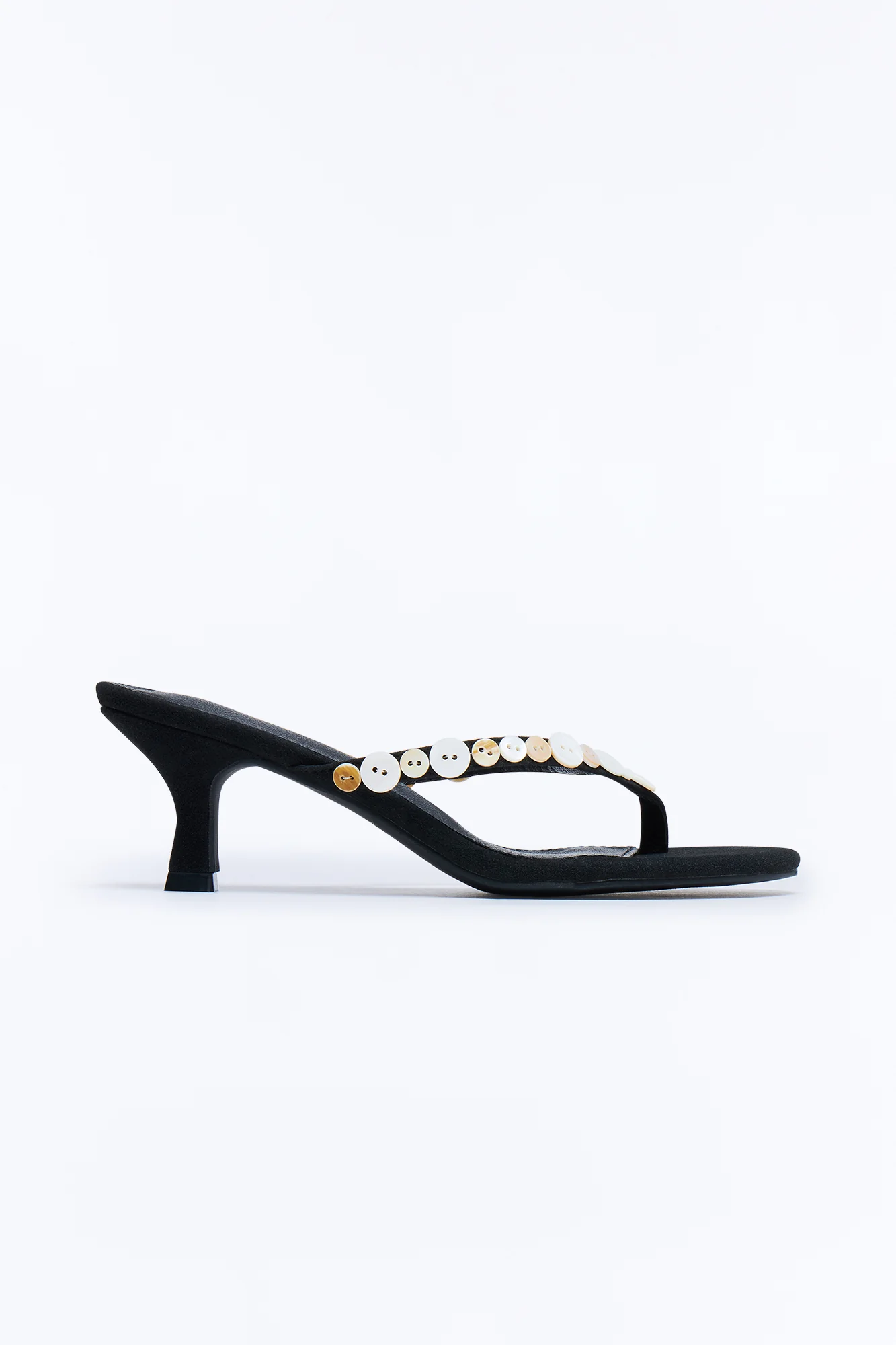 Mariako Thong Kitten Heels - Black