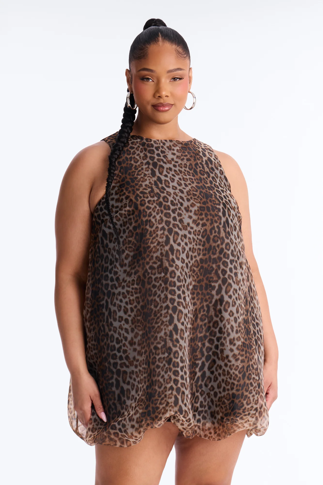 Maribel Lace Up Chiffon Mini Dress - Leopard - Image 7