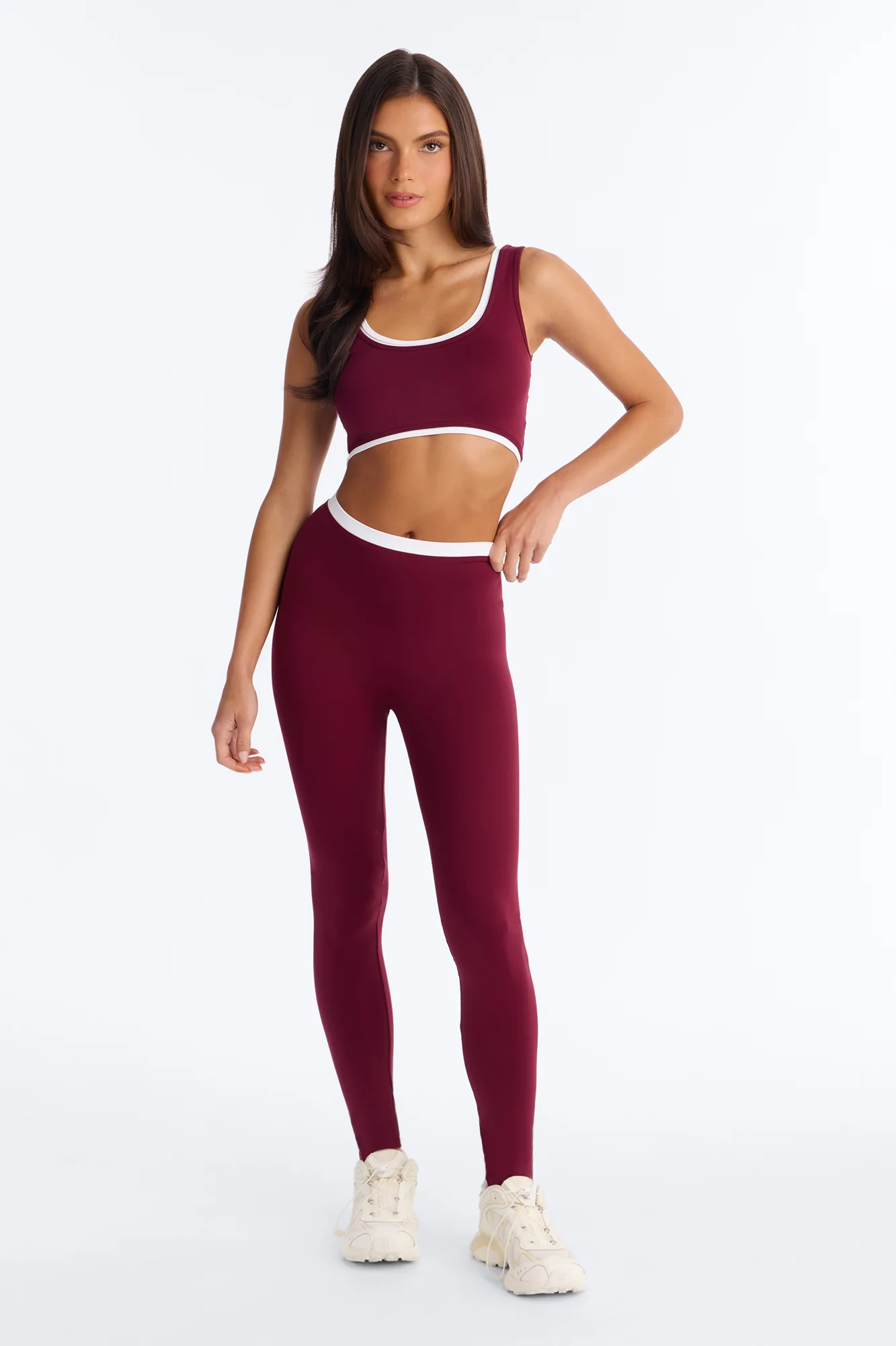 Marielle Sports Bra Legging Set - Burgundy/combo