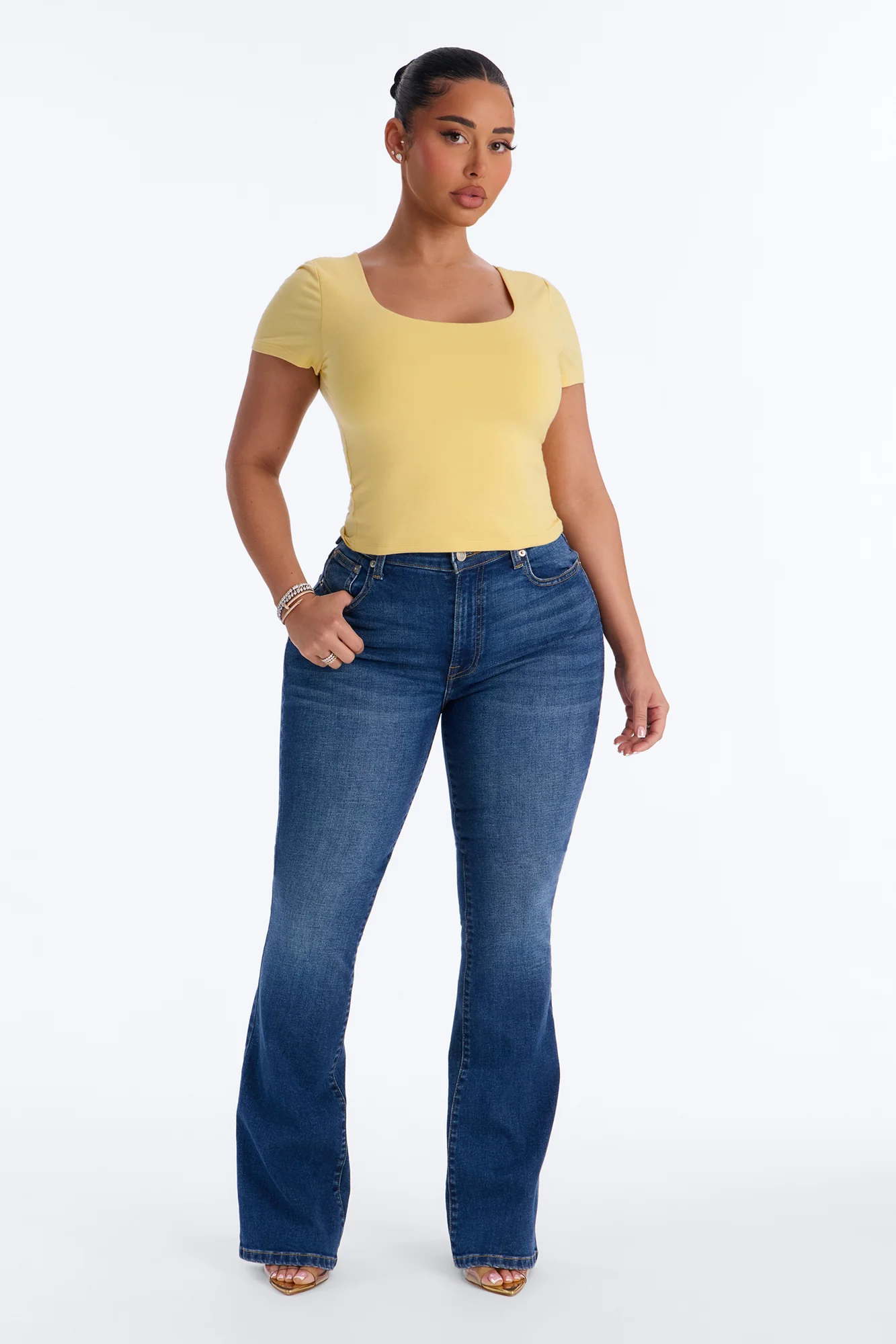Marissa Double Lined Basic Top - Butter Yellow - Image 2