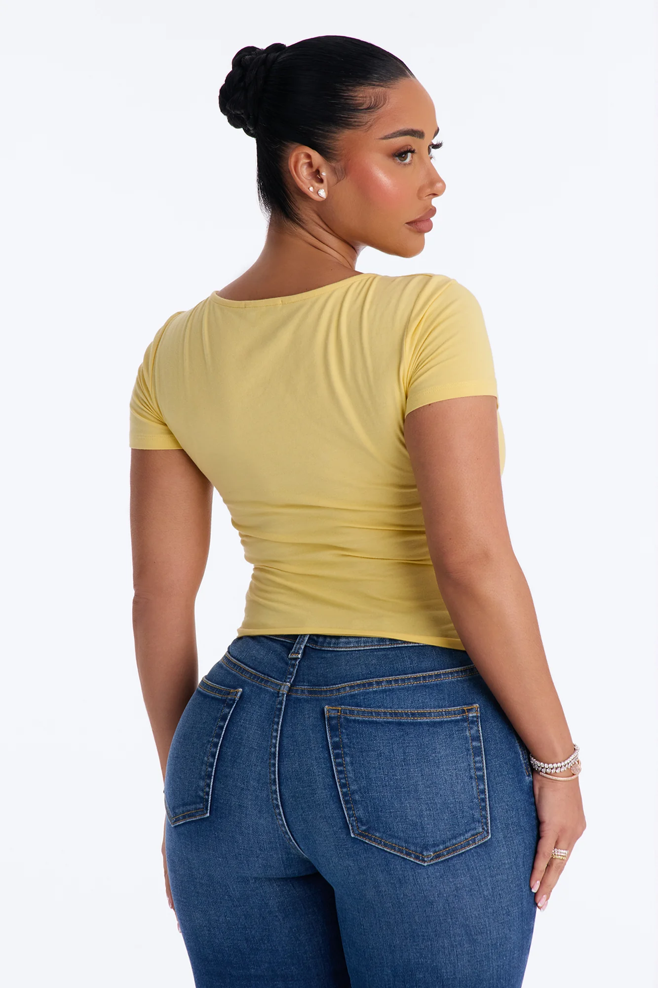 Marissa Double Lined Basic Top - Butter Yellow - Image 4