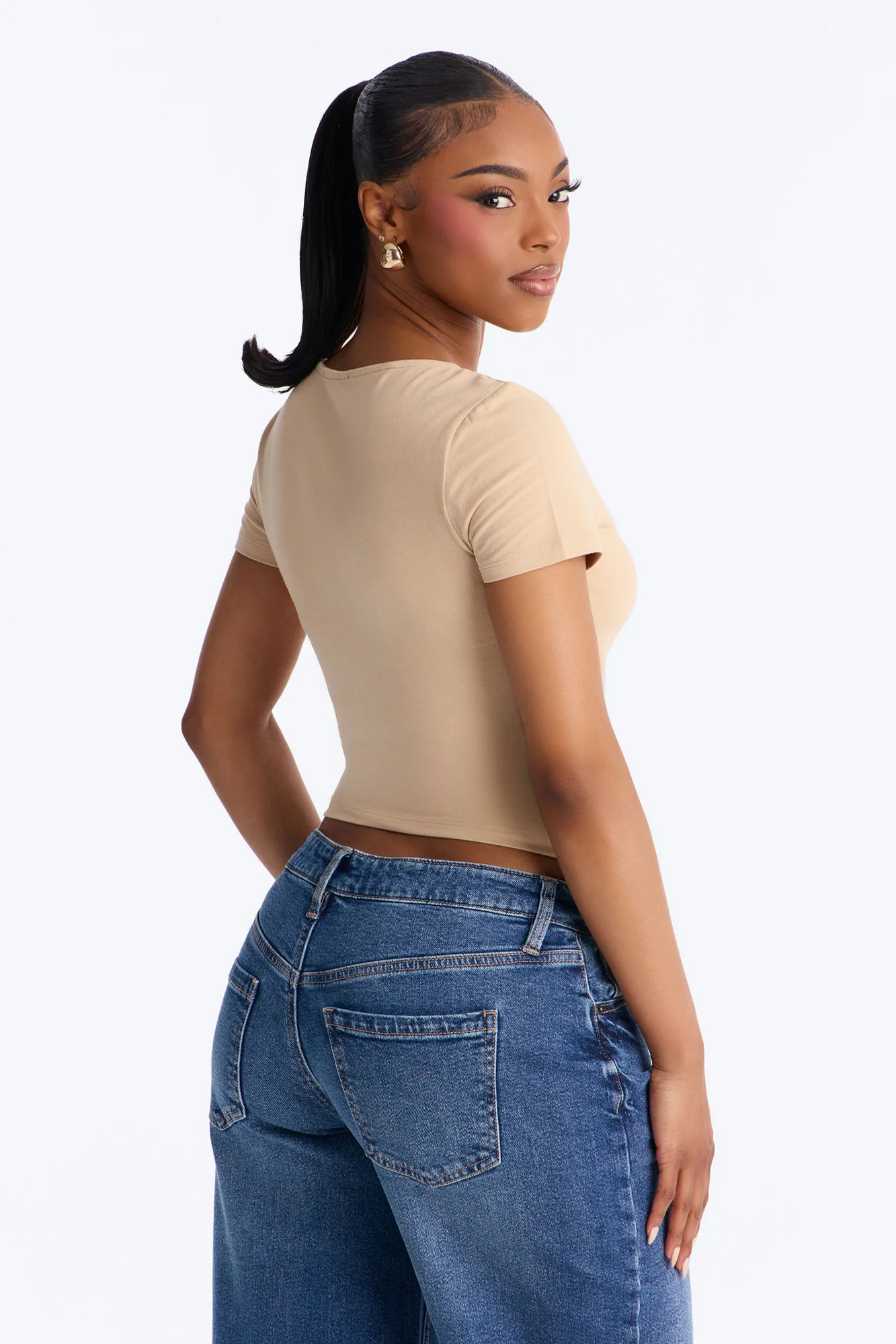 Marissa Double Lined Basic Top - Taupe - Image 4