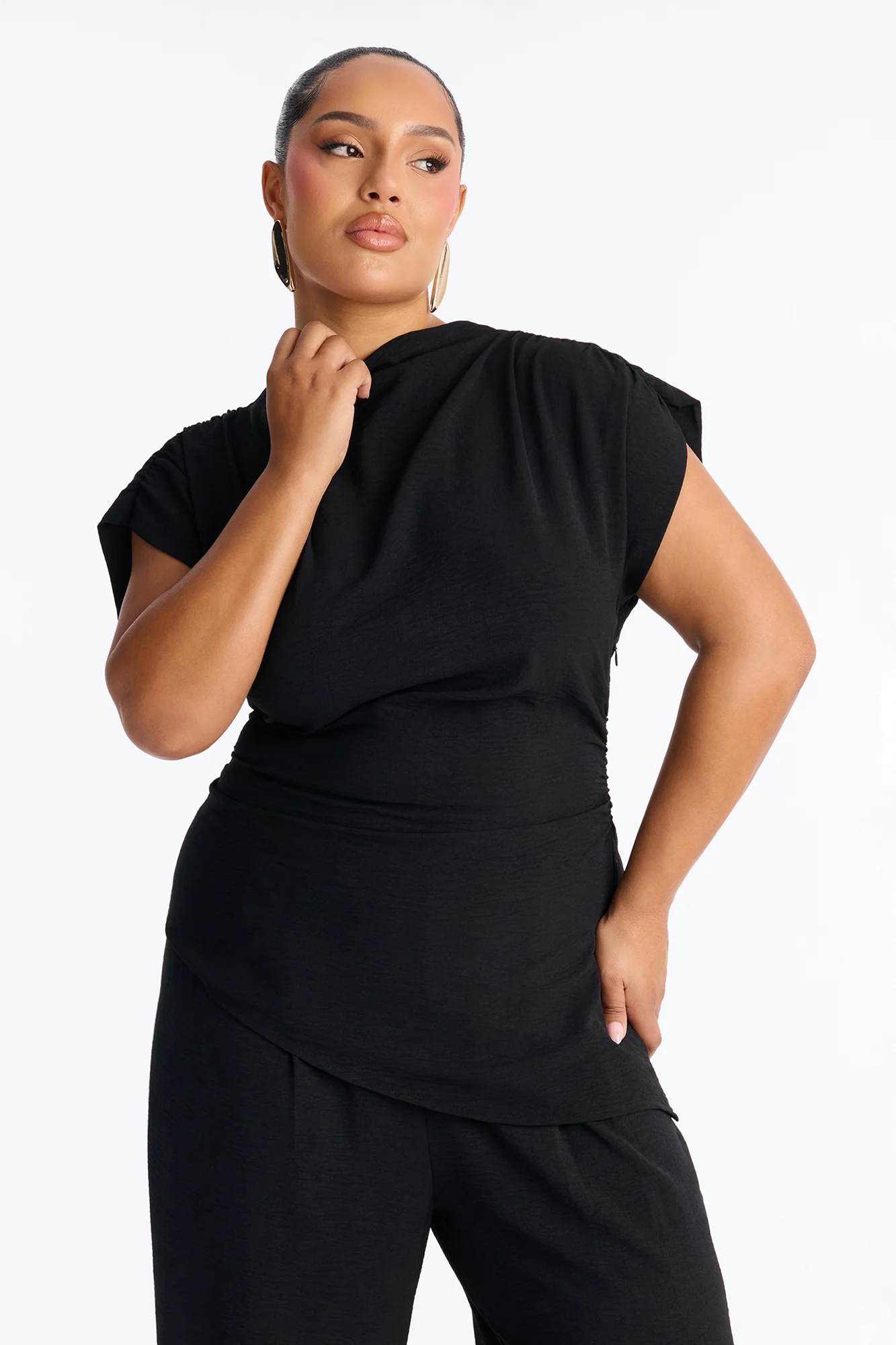 Marissa Ruched Pant Set - Black - Image 6
