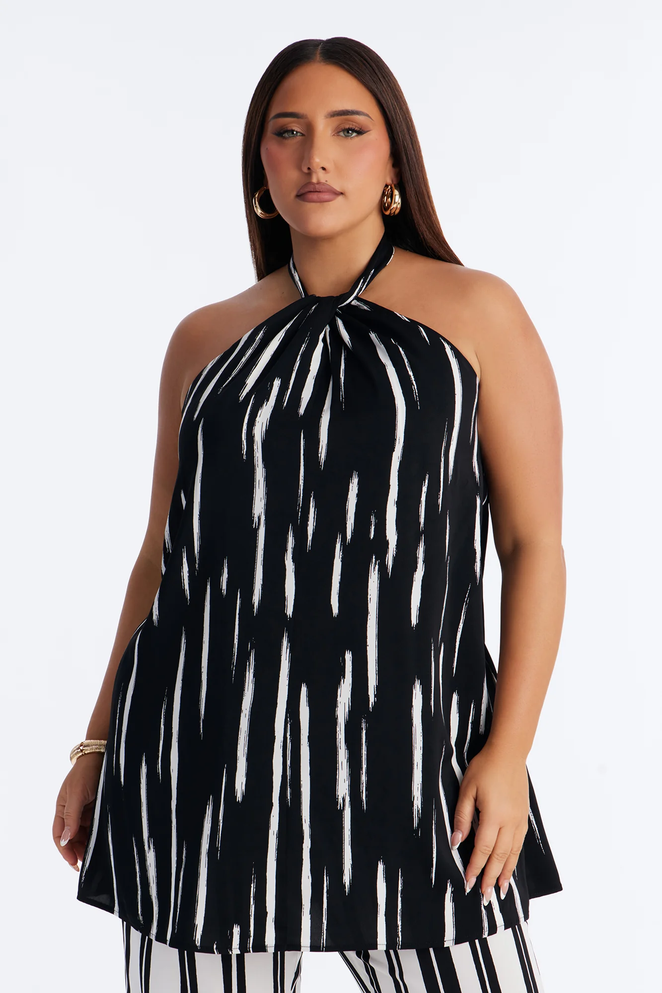 Mariyah Striped Wide Leg Jumpsuit - Black/White - Image 6