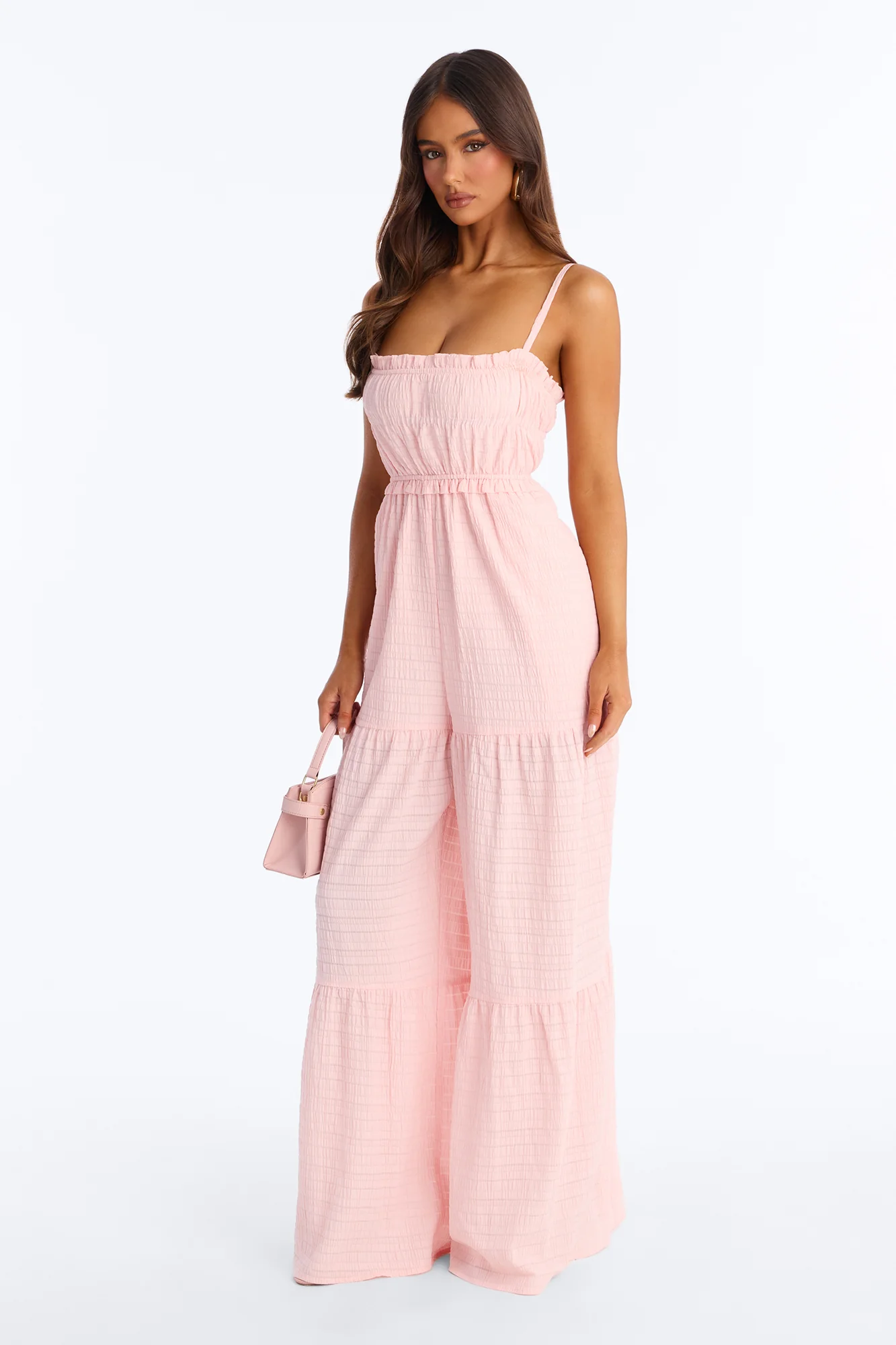 Marla Tiered Wide Leg Jumpsuit - Pink