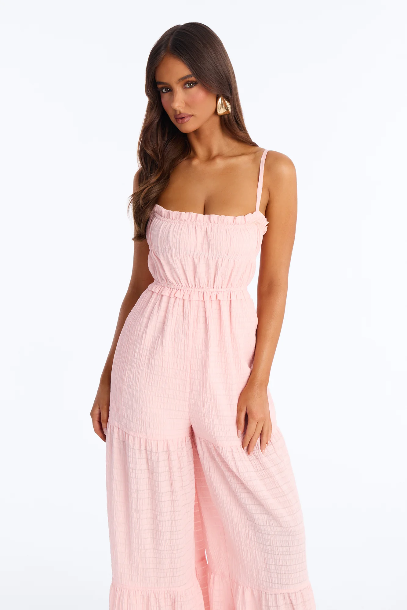 Marla Tiered Wide Leg Jumpsuit - Pink - Image 2