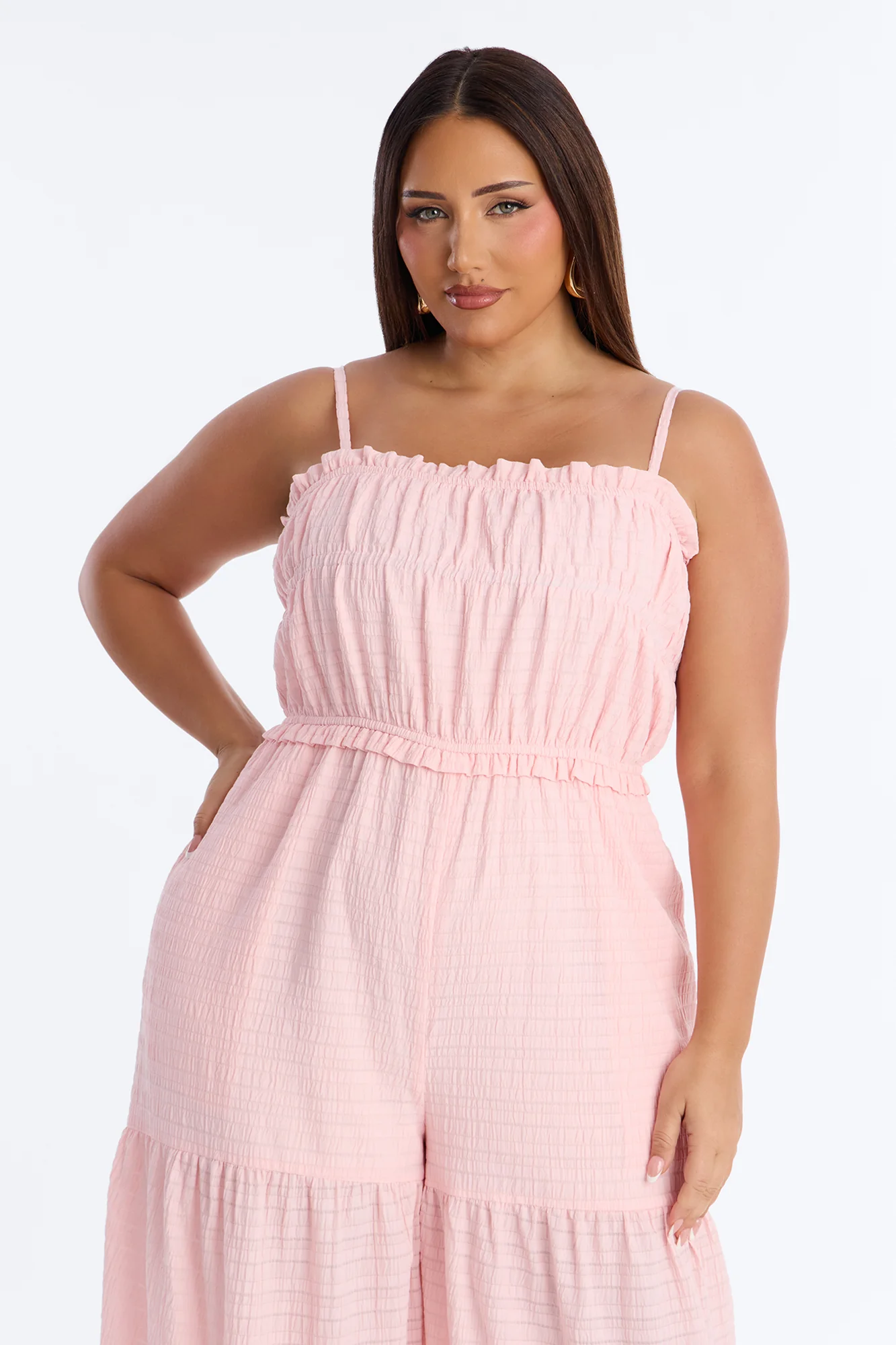 Marla Tiered Wide Leg Jumpsuit - Pink - Image 6