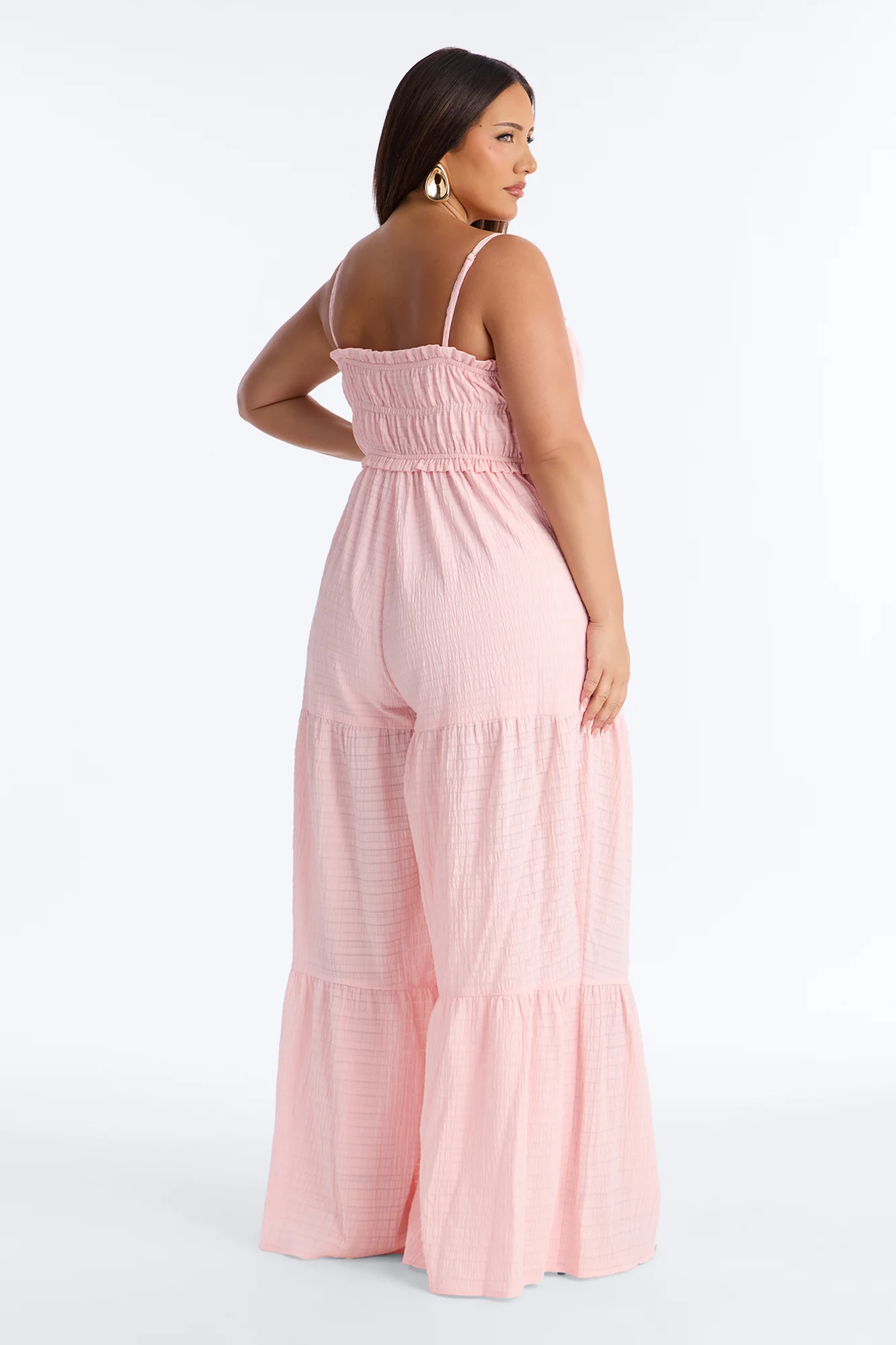 Marla Tiered Wide Leg Jumpsuit - Pink - Image 7