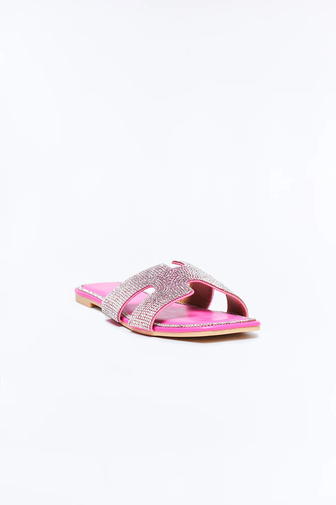 Marta Rhinestone Slip On Sandals - Hot Pink - Image 2