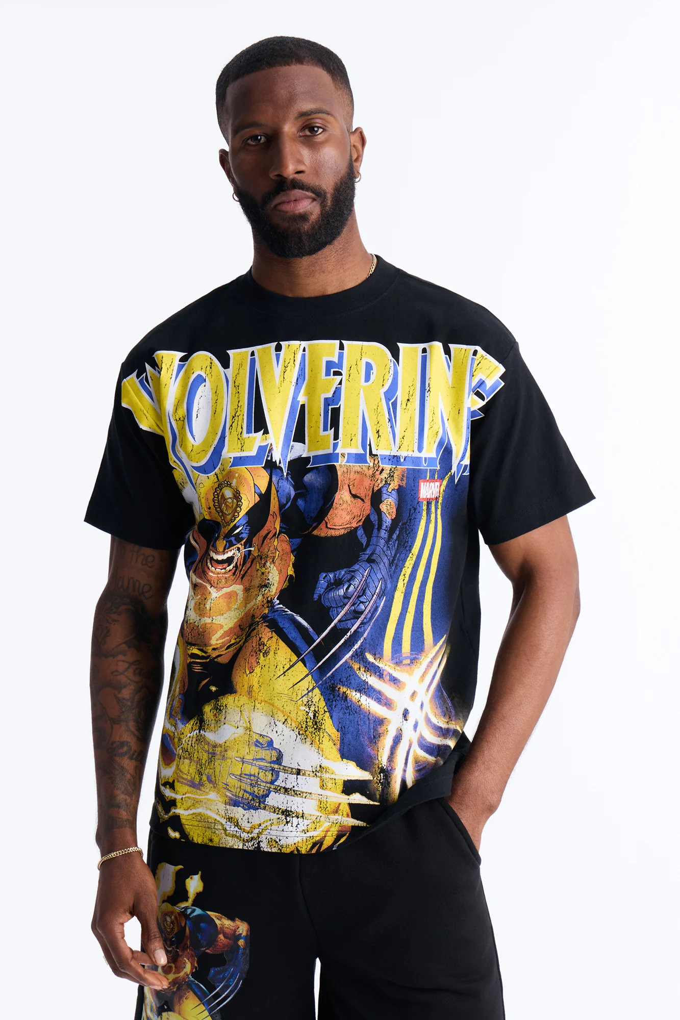 Marvel Wolverine Heavy Weight Boxy Short Sleeve Tee - Black