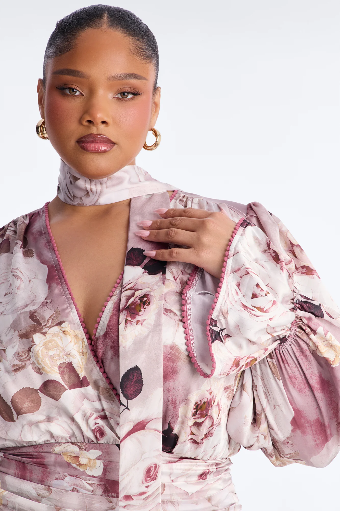Maryam Ruffle Satin Mini Dress - Mauve/combo - Image 6