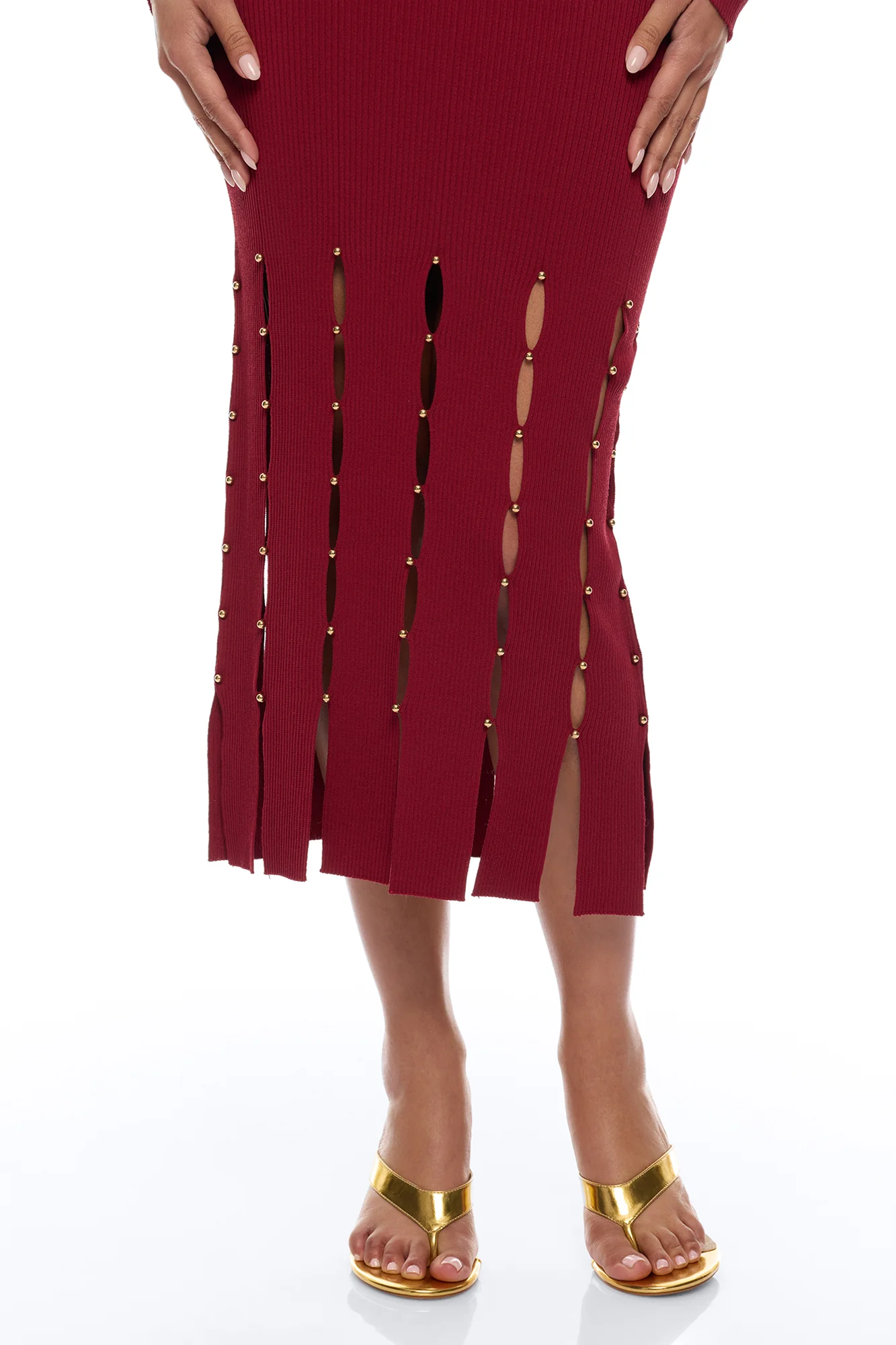Maryna Cut Out Maxi Dress - Wine - Image 4