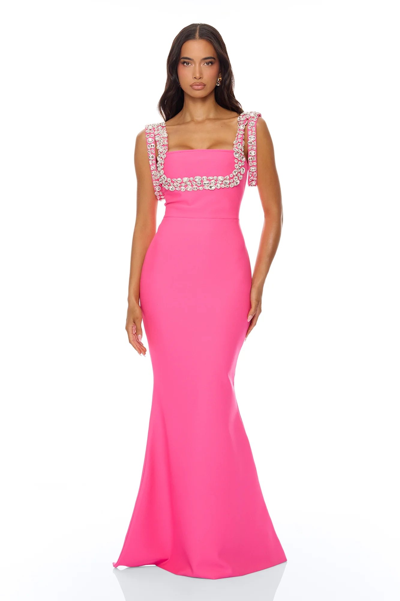 Masie Bandage Gown - Hot Pink