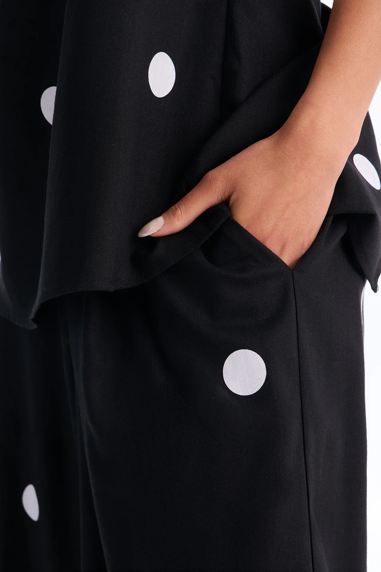 Masie Strapless Polka Dot Pant Set - Black - Image 3