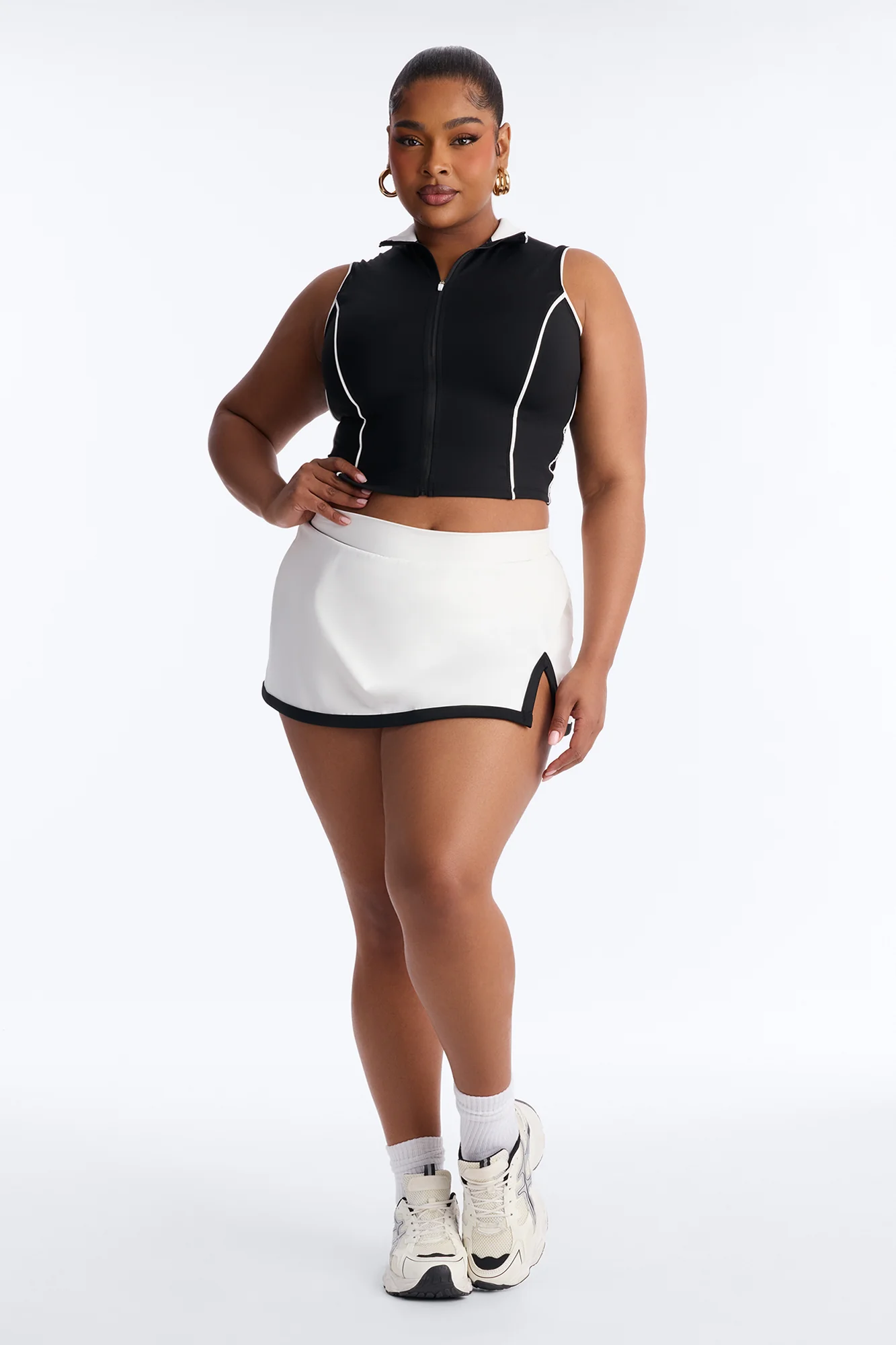 Match Point Mini Skirt Set - Black/White - Image 5