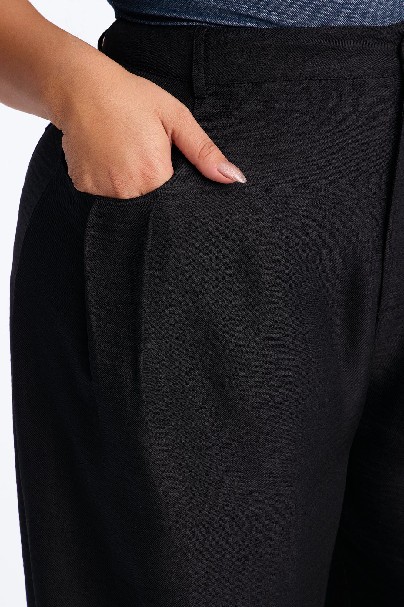 Matson Wide Leg Trouser - Black - Image 6
