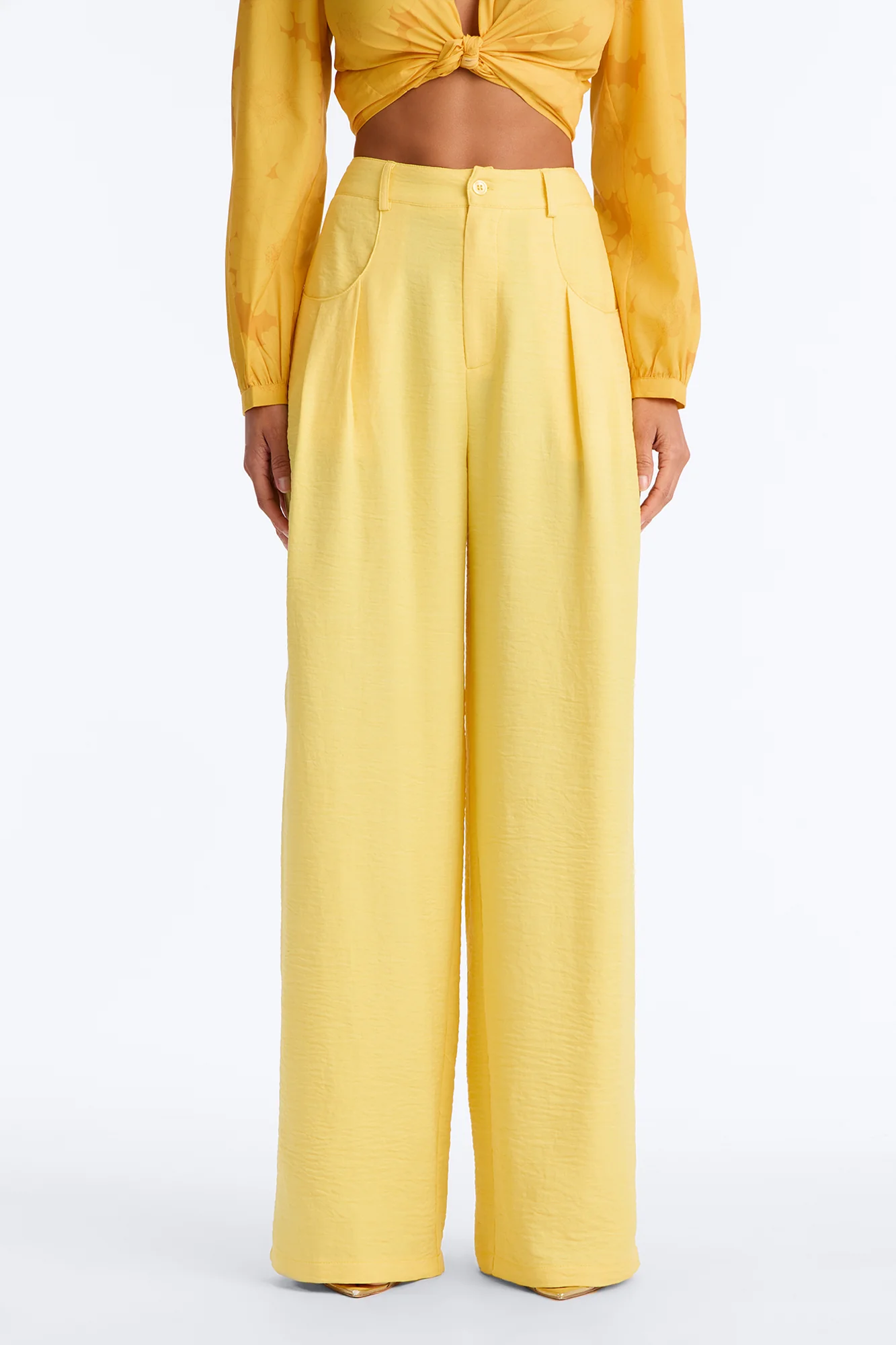 Matson Wide Leg Trouser - Butter Yellow - Image 2