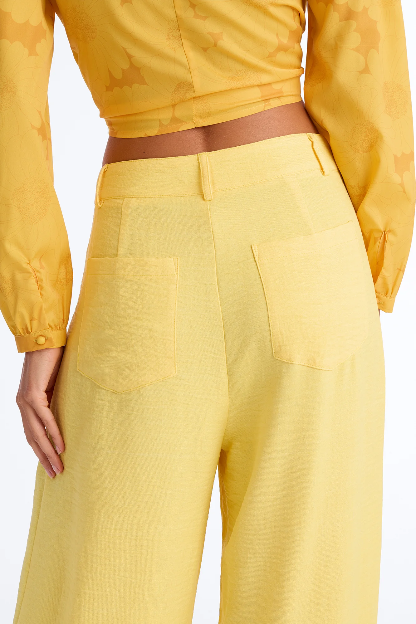 Matson Wide Leg Trouser - Butter Yellow - Image 4