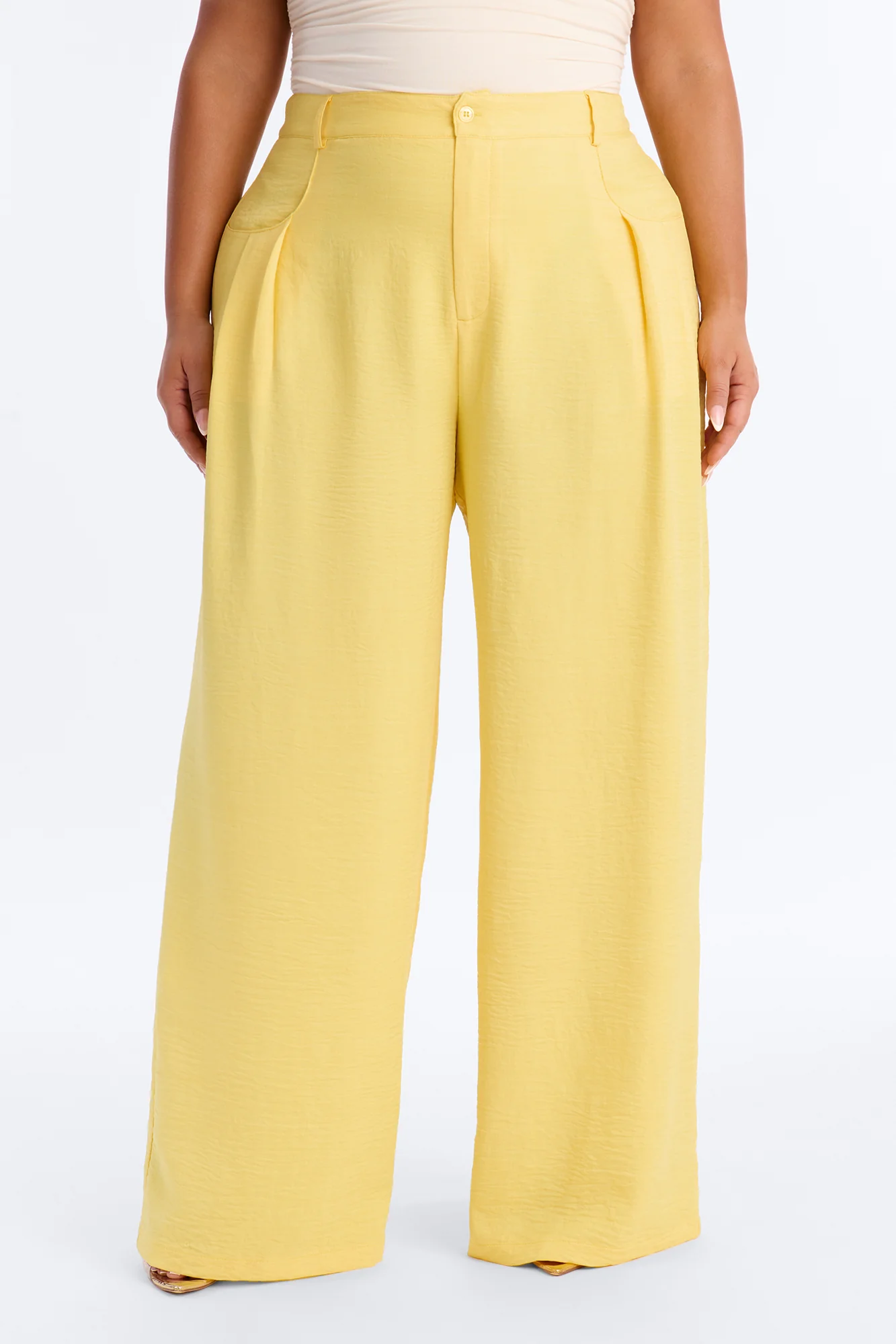 Matson Wide Leg Trouser - Butter Yellow - Image 7