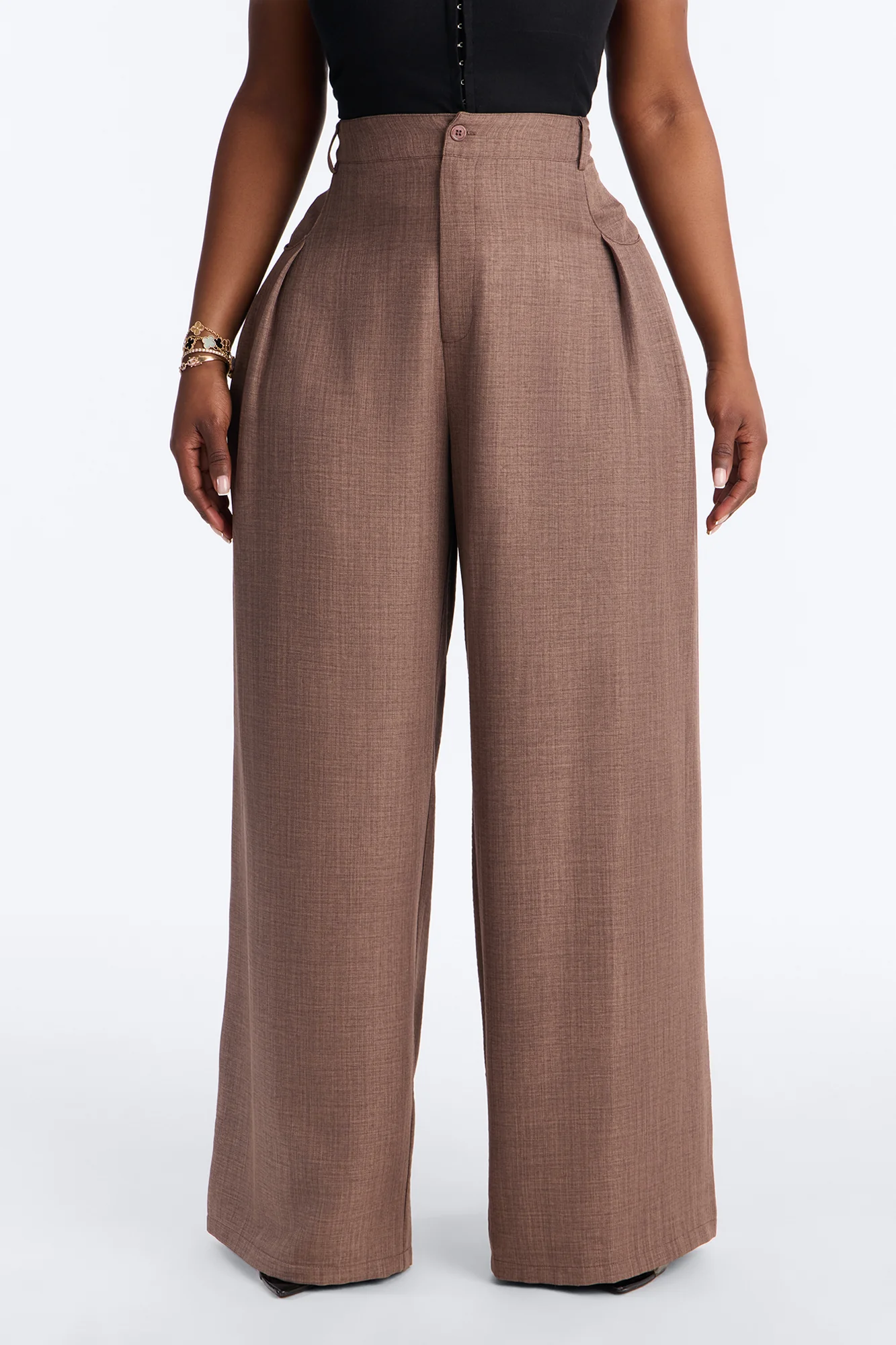 Matson Wide Leg Trouser - Caffe - Image 6