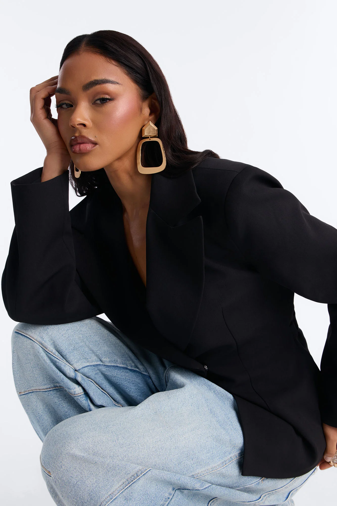 Matte Luxe Drop Earrings - Gold - Image 2