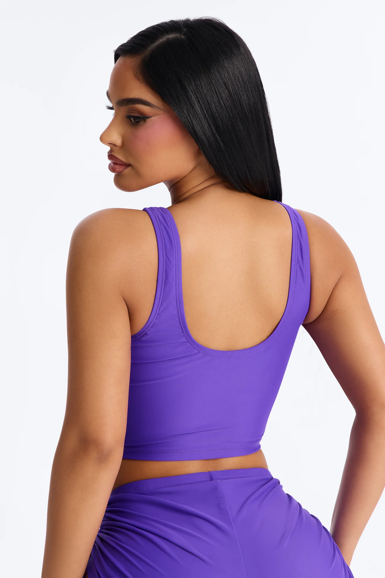 Maui Mix And Match Tank Shirt Bikini Top - Violet - Image 3