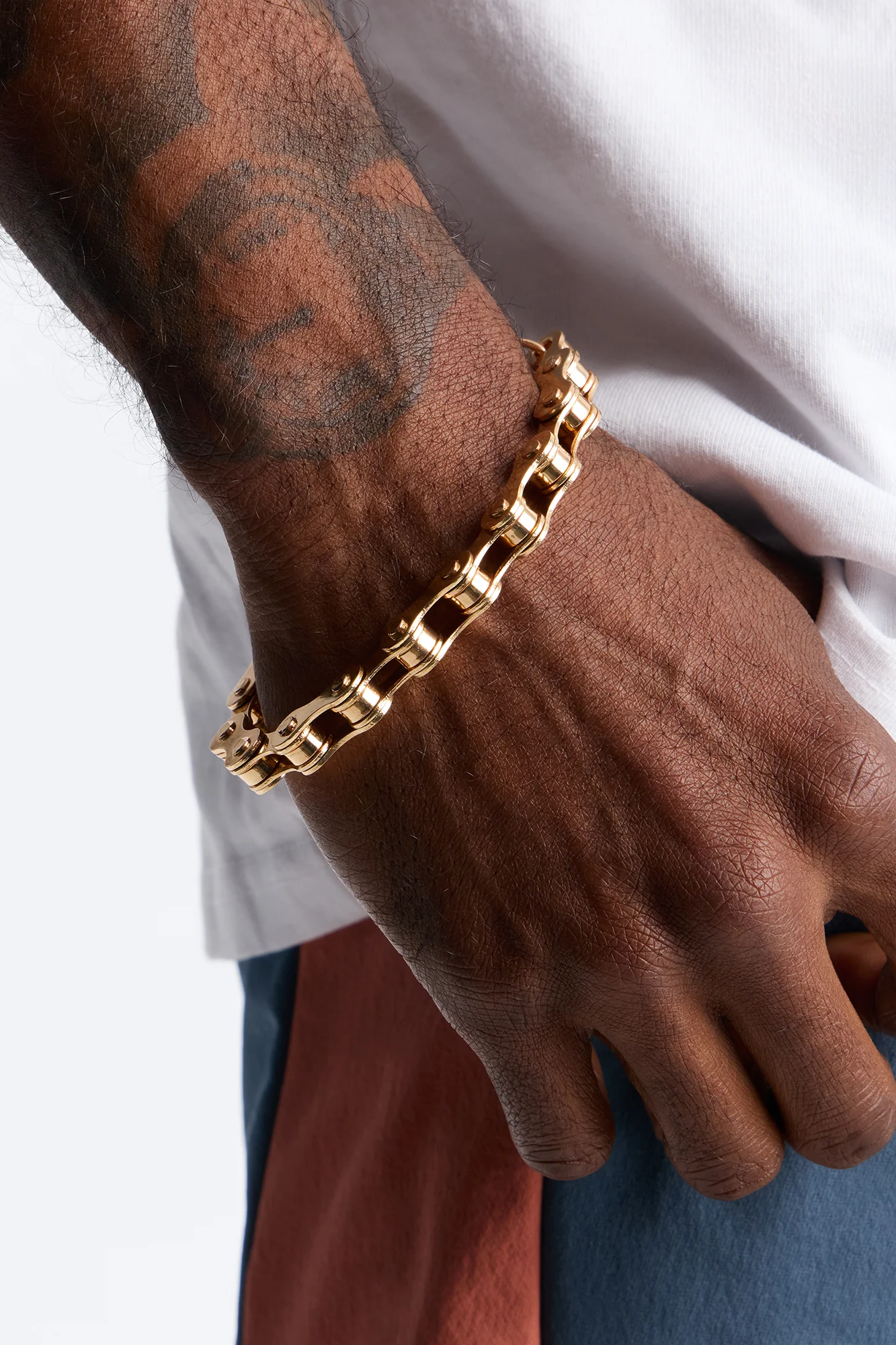 Maverick Bike Chain Link Bracelet - Gold