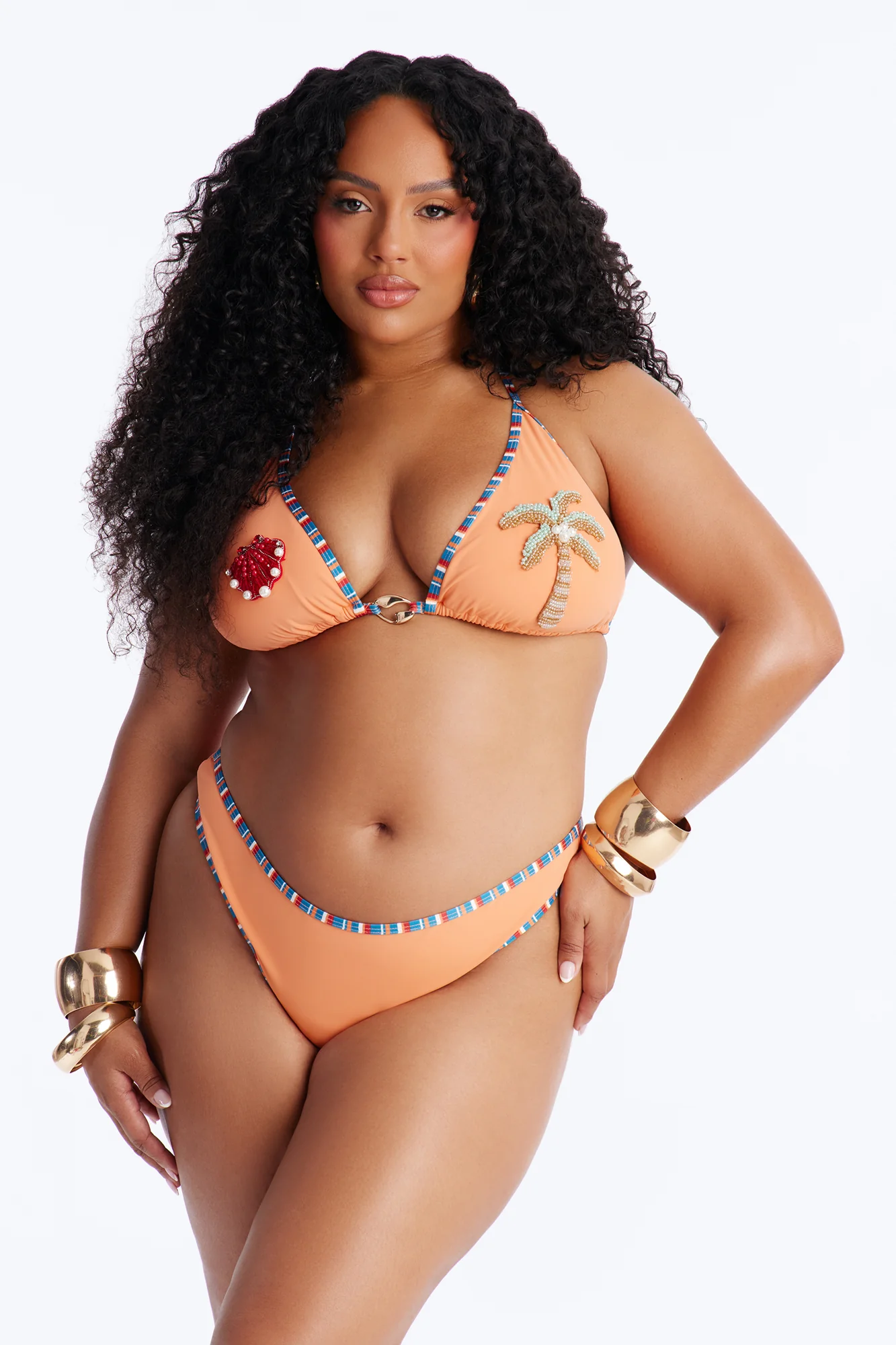 Maya 2 Piece Bikini - Orange/combo - Image 4