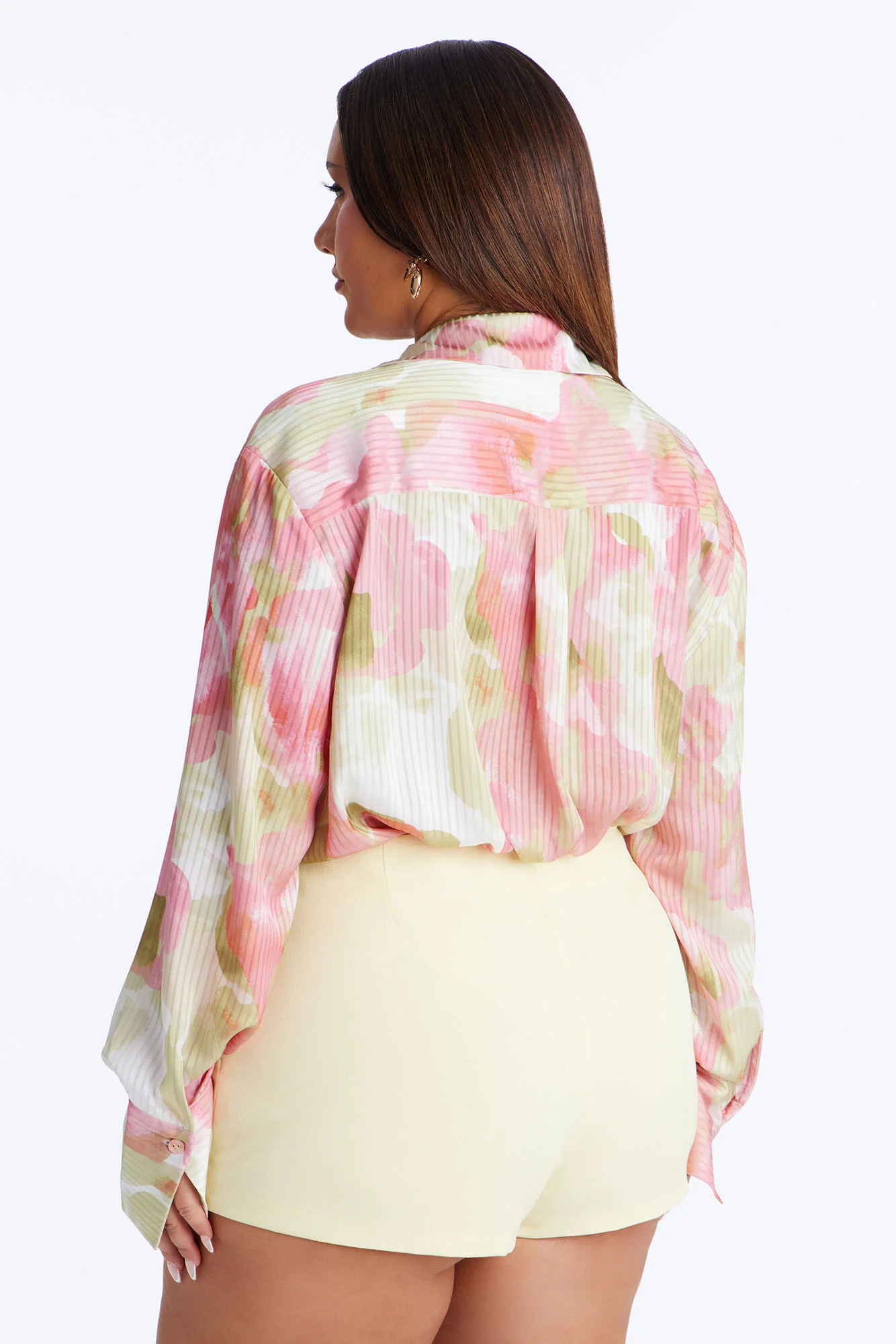 Maya Floral Satin Bodysuit - Pink/combo - Image 7