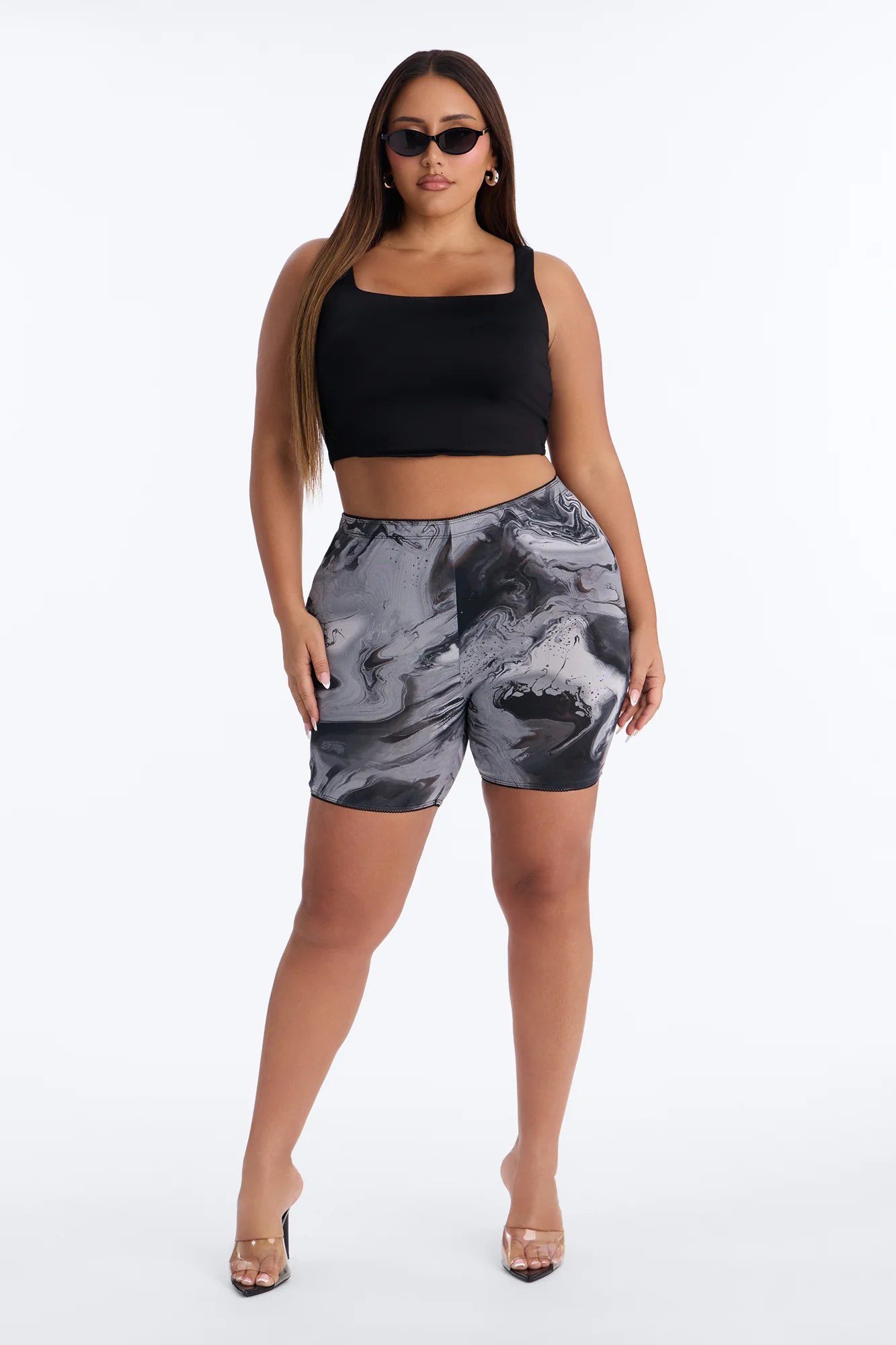 Maya Mesh Biker Short - Grey - Image 5