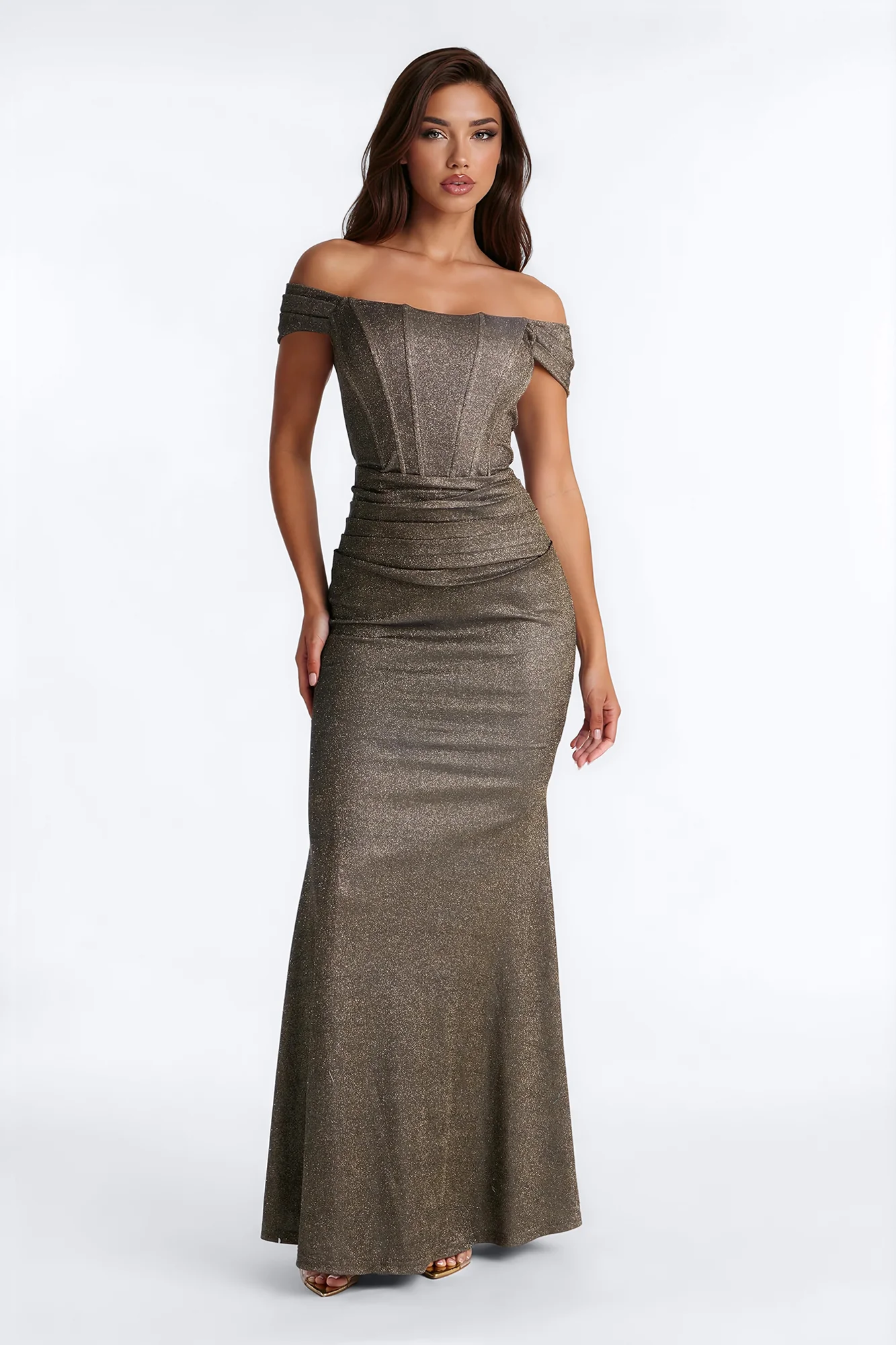 Maya Shimmer Gown - Bronze