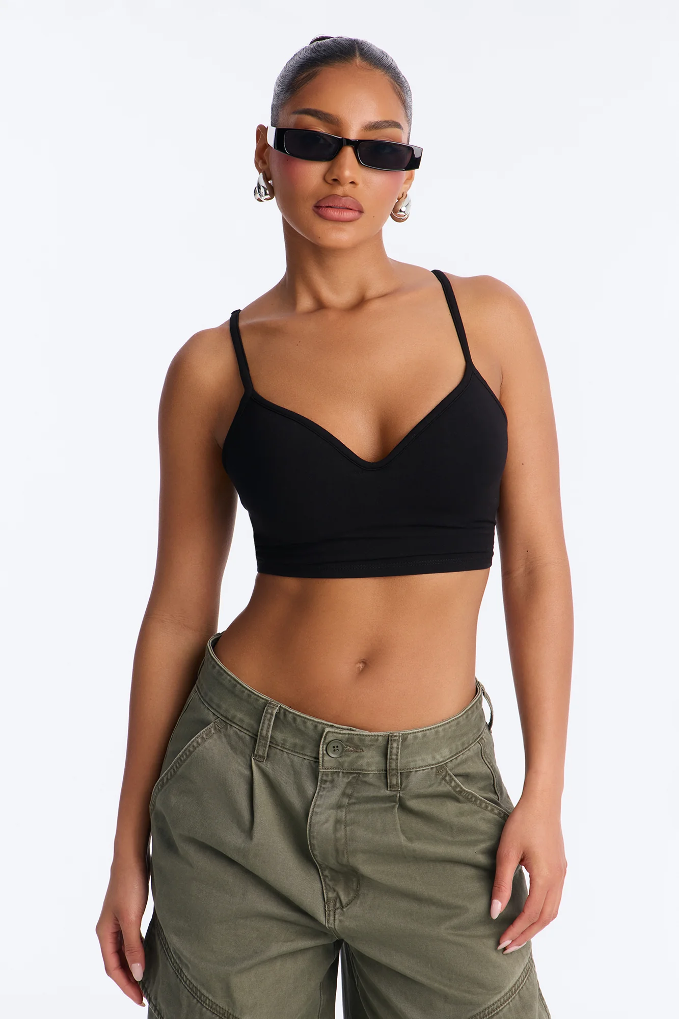 Maya Sweetheart Neck Padded Cami - Black