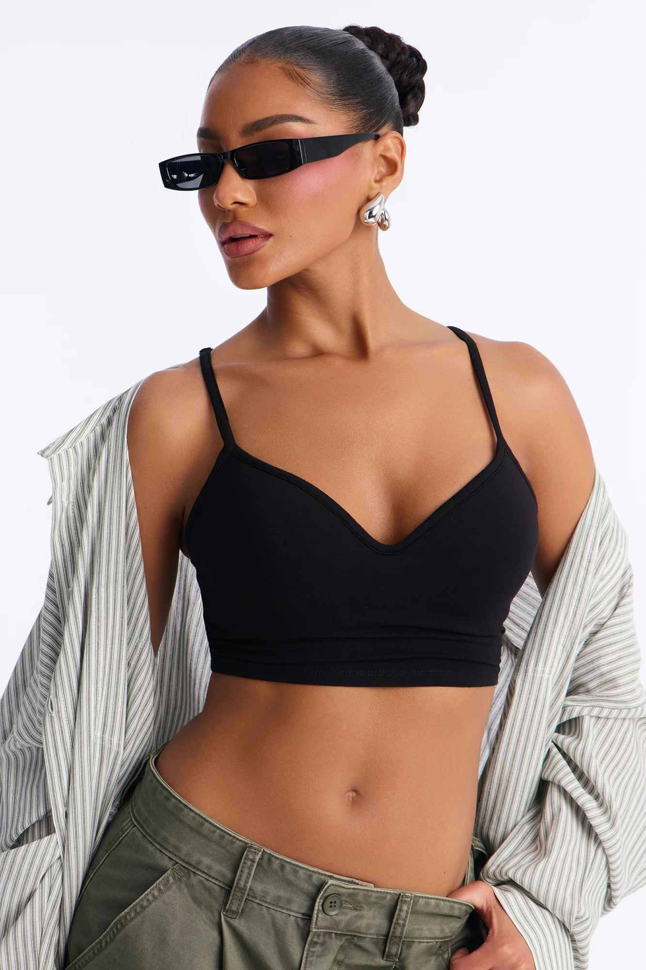 Maya Sweetheart Neck Padded Cami - Black - Image 3