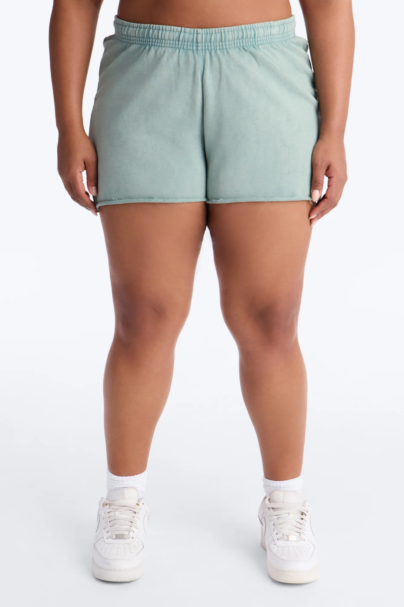 Maya Washed Micro Sweatshorts - Sage - Image 5