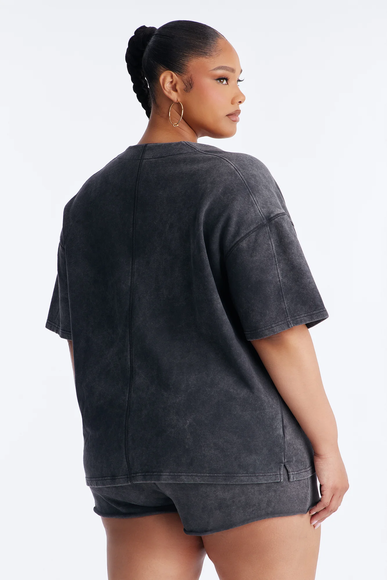 Maya Washed Oversized Shirt - Charcoal - Image 7