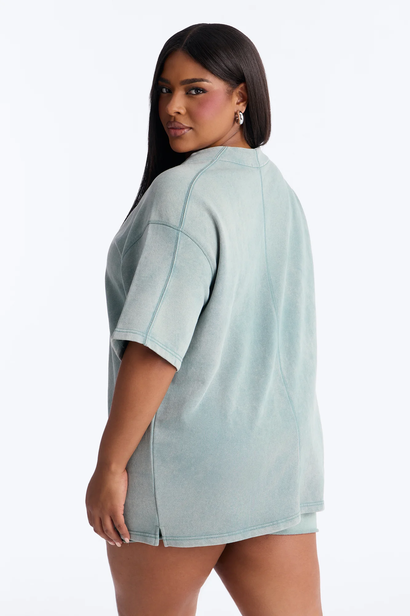 Maya Washed Oversized Shirt - Sage - Image 6