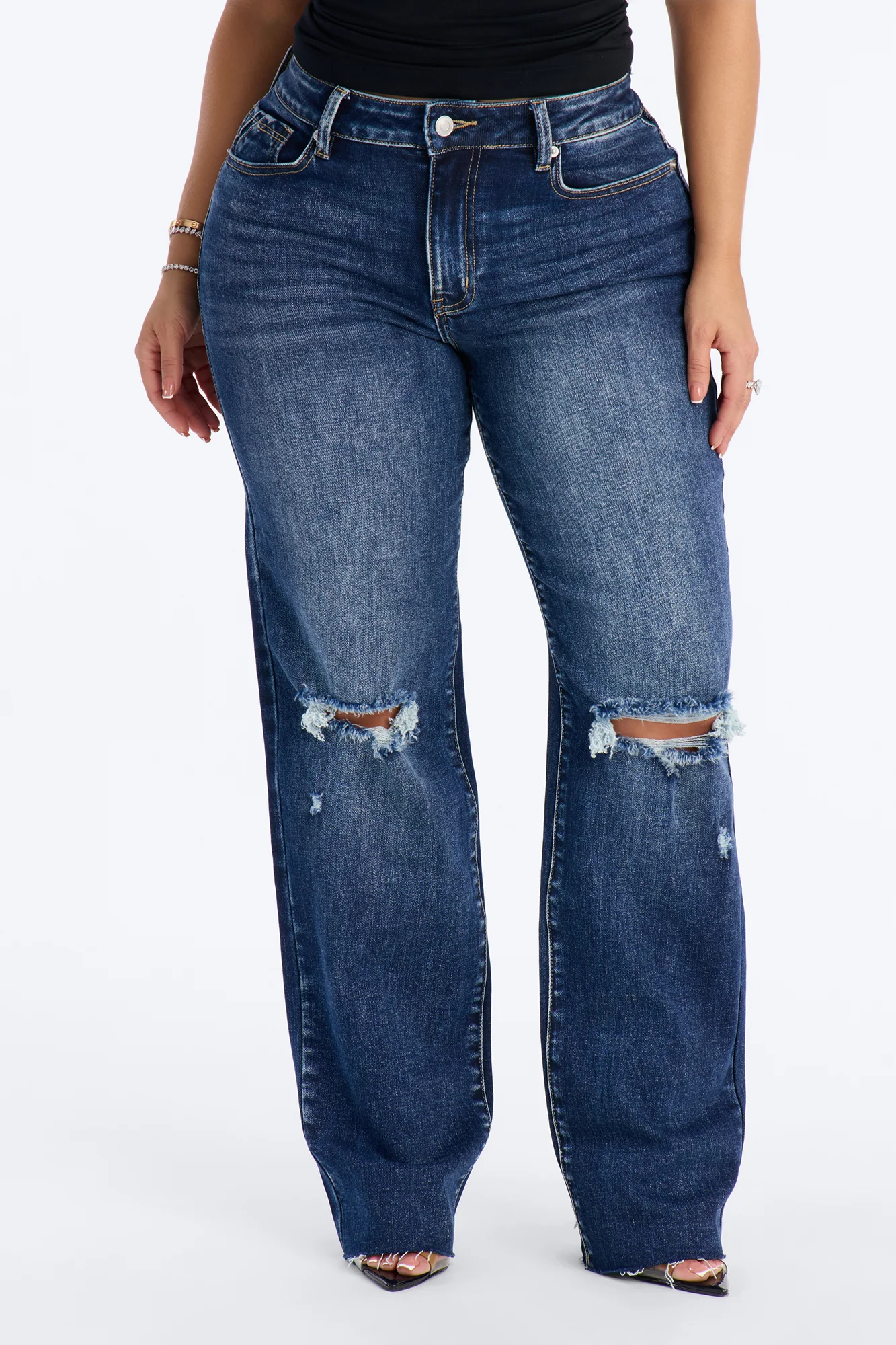 Meadow Lane Stretch Straight Leg Jeans - Medium Wash - Image 2